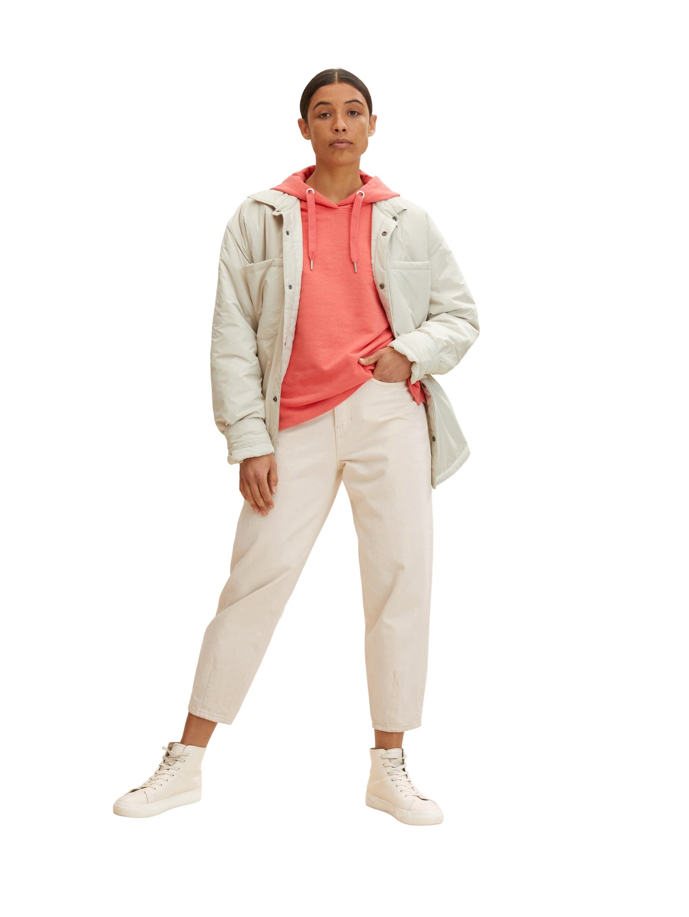 Tom Tailor Hoodie mit Stickerei und Kapuze aus Bio-Baumwolle