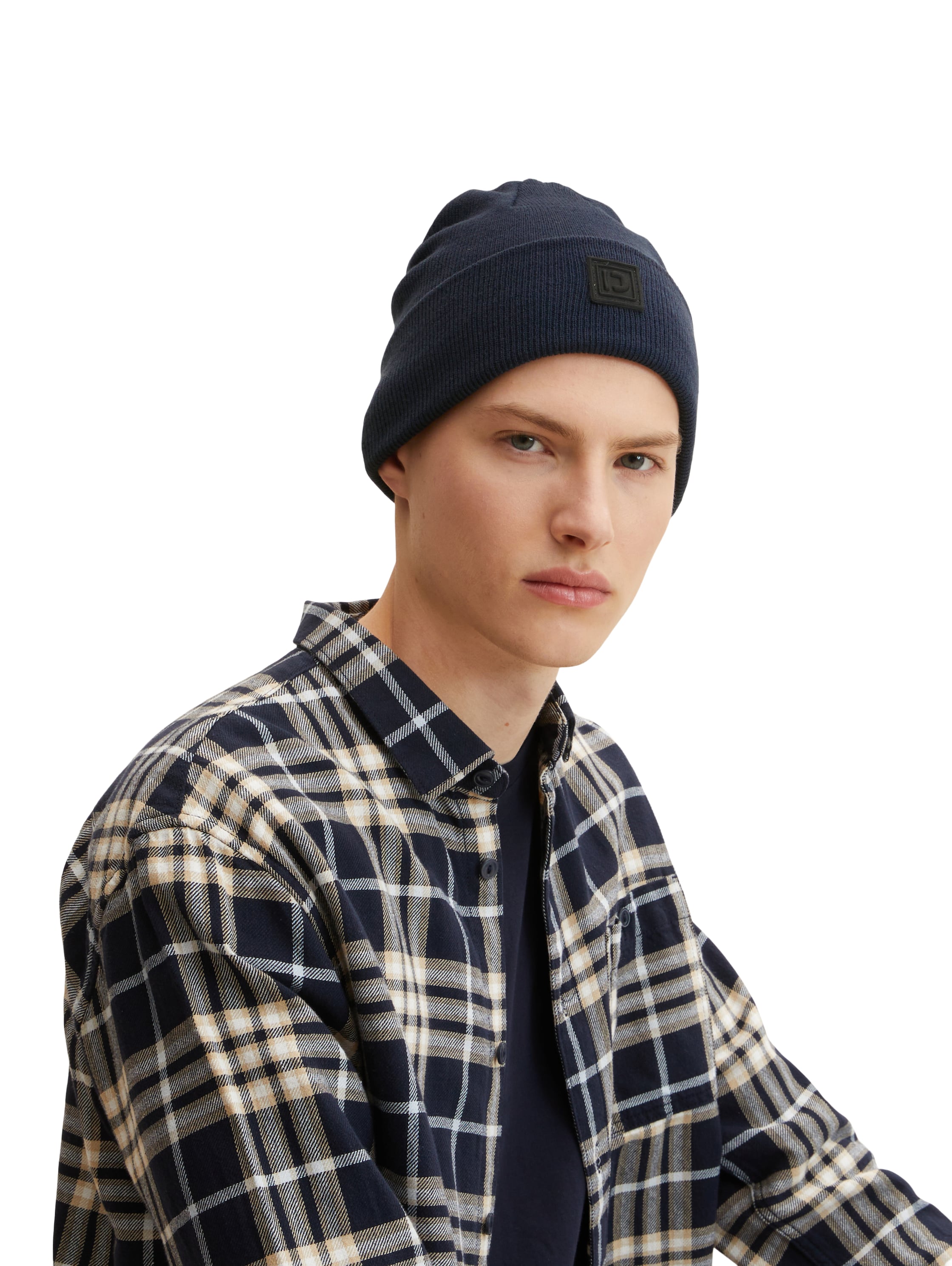 Tom Tailor Basic Beanie mit Logo Badge