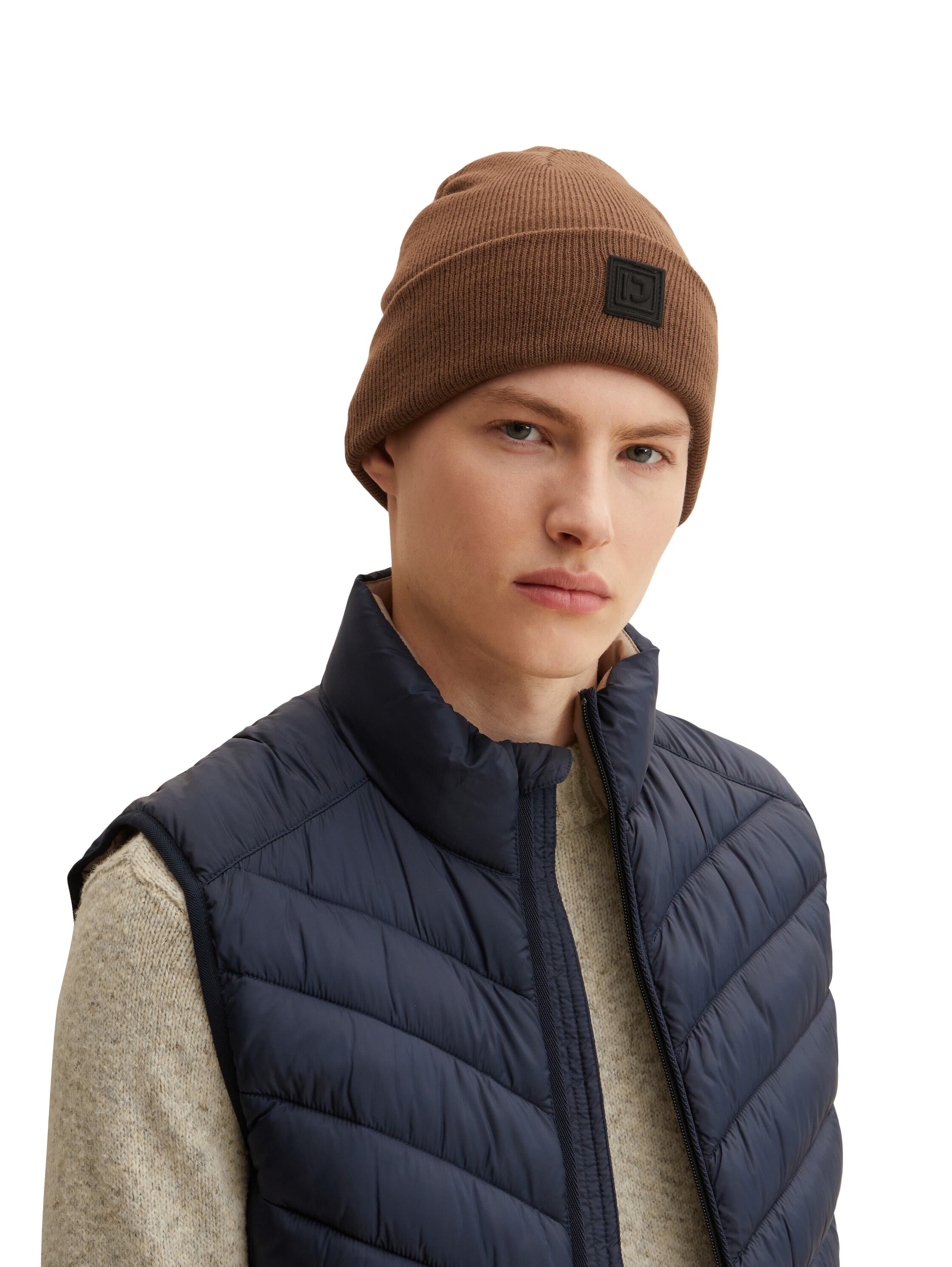 Tom Tailor Basic Beanie mit Logo Badge