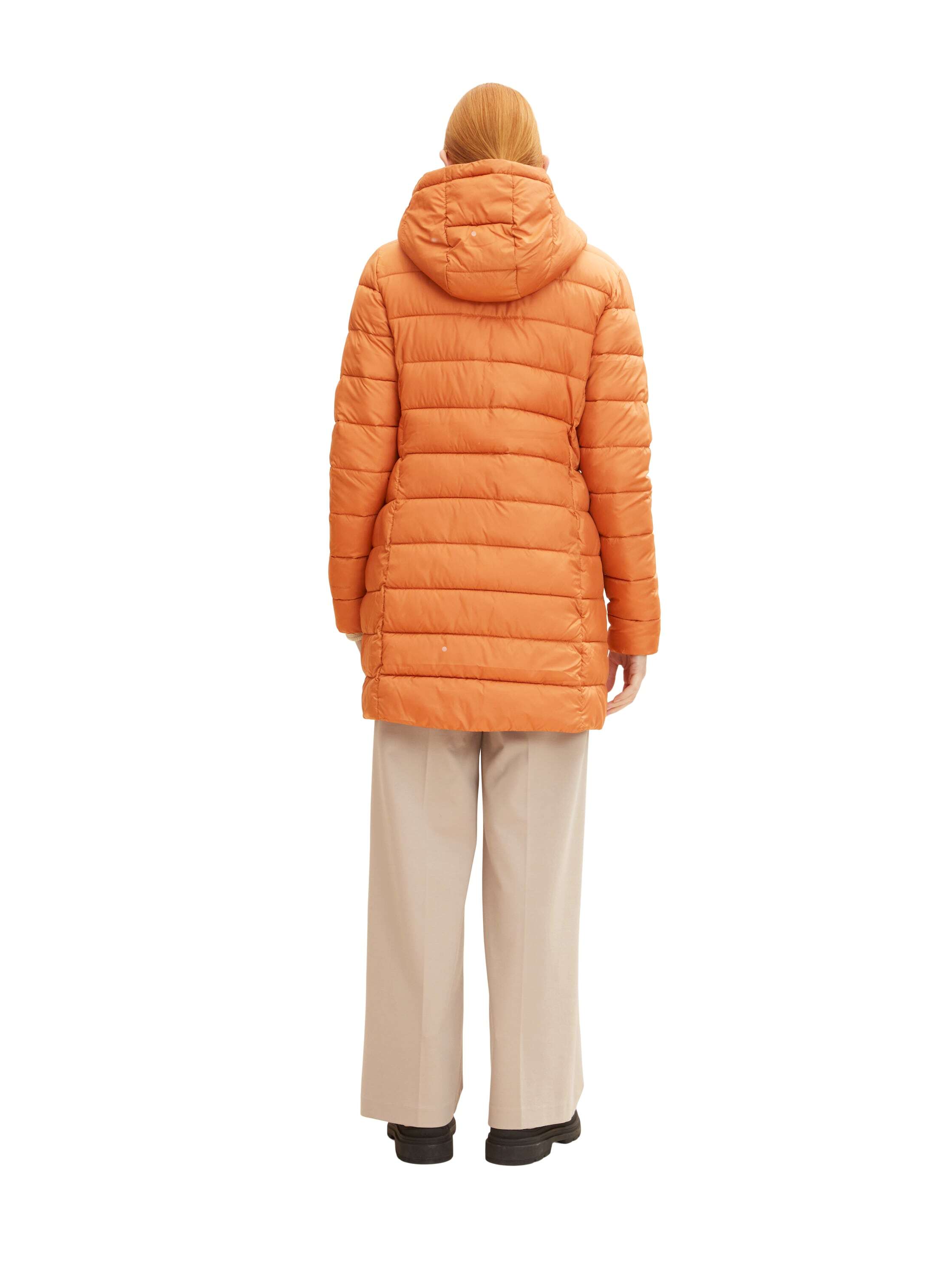 Tom Tailor Leichter Steppmantel REPREVE Our Ocean mit Kapuze und seitlichen Eingrifftaschen