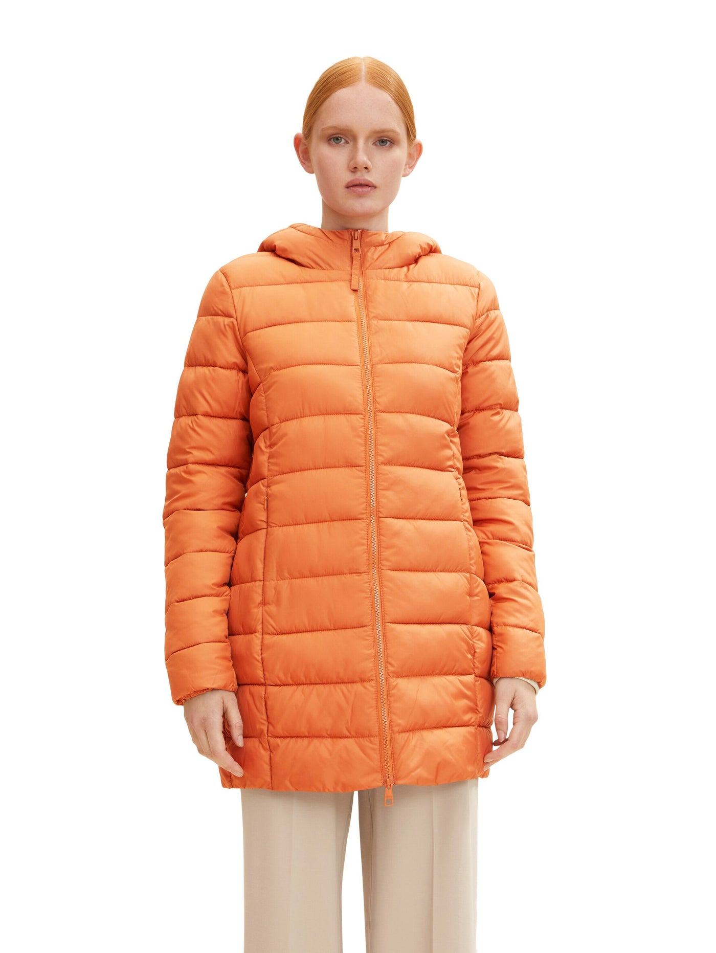 Tom Tailor Leichter Steppmantel REPREVE Our Ocean mit Kapuze und seitlichen Eingrifftaschen