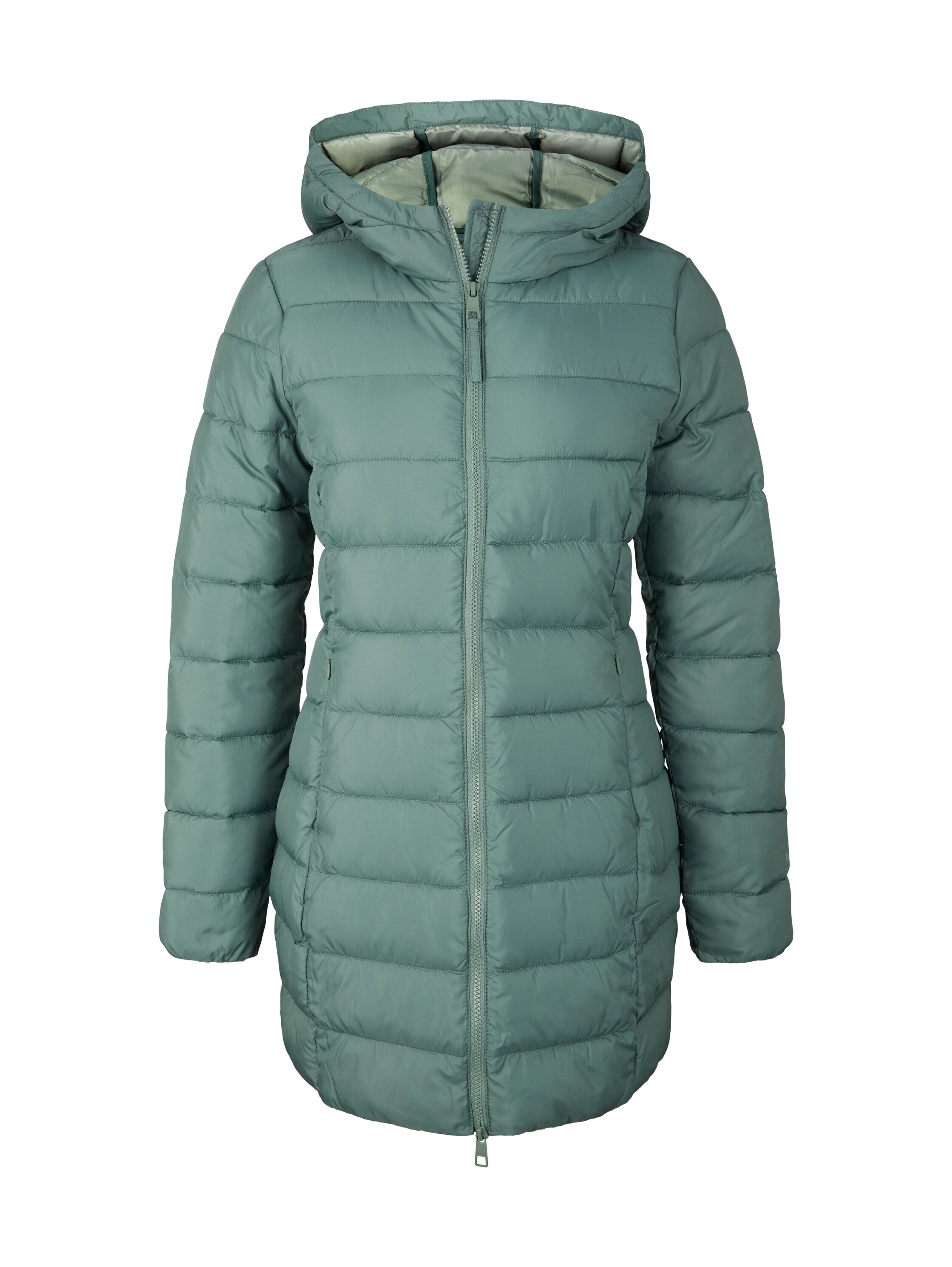 Tom Tailor Leichter Steppmantel REPREVE Our Ocean mit Kapuze und seitlichen Eingrifftaschen