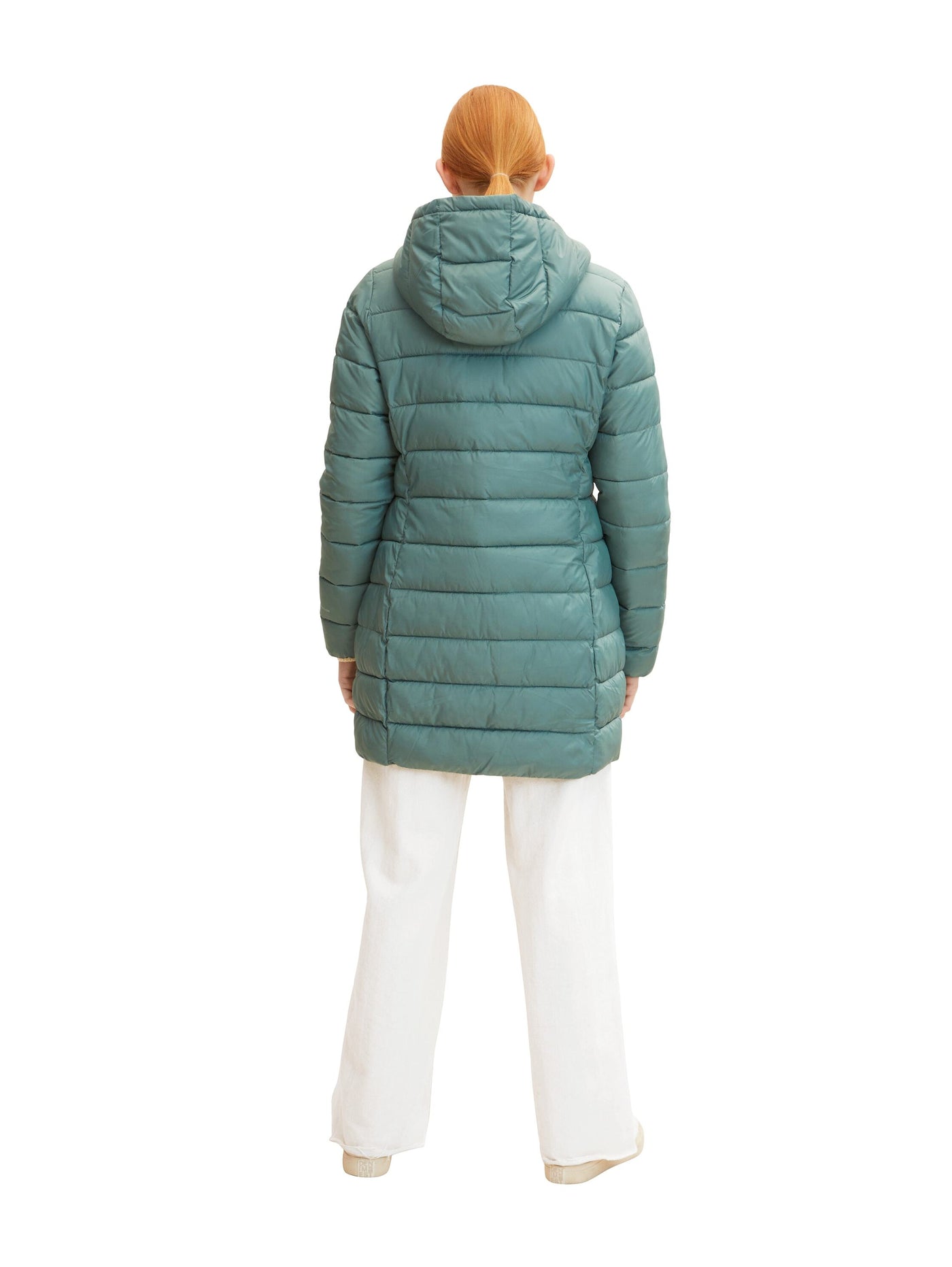 Tom Tailor Leichter Steppmantel REPREVE Our Ocean mit Kapuze und seitlichen Eingrifftaschen