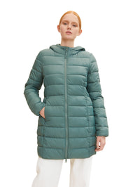 Tom Tailor Leichter Steppmantel REPREVE Our Ocean mit Kapuze und seitlichen Eingrifftaschen