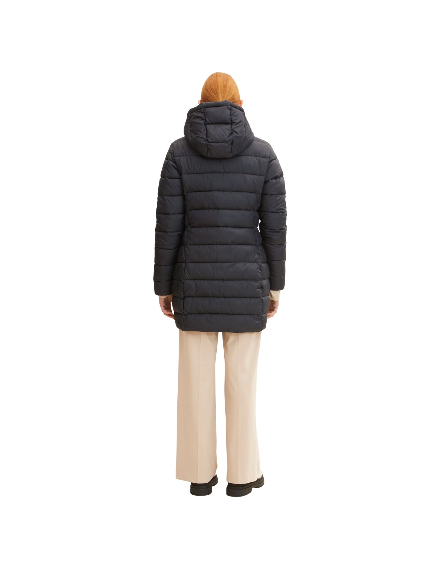 Tom Tailor Leichter Steppmantel REPREVE Our Ocean mit Kapuze und seitlichen Eingrifftaschen