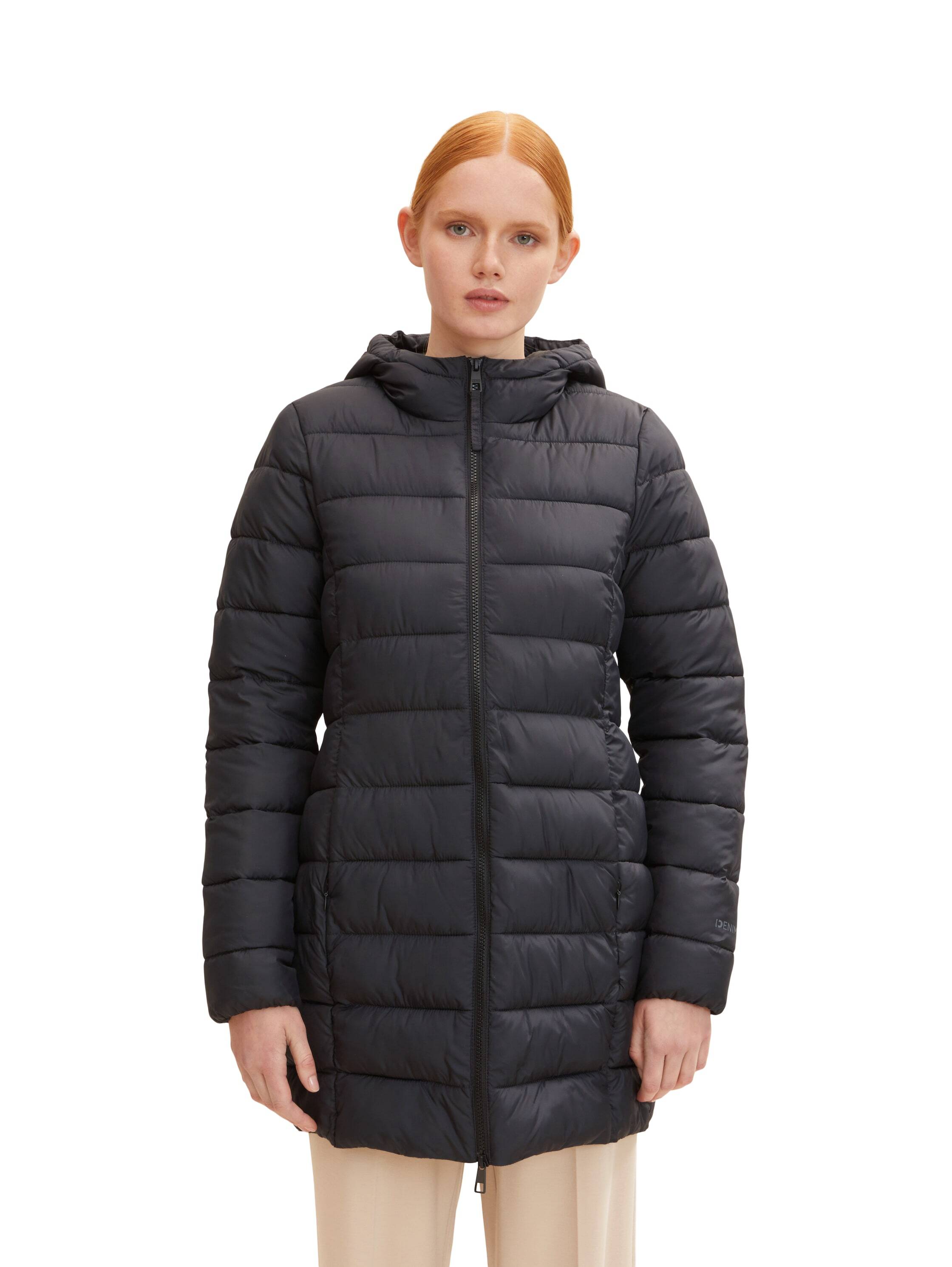 Tom Tailor Leichter Steppmantel REPREVE Our Ocean mit Kapuze und seitlichen Eingrifftaschen