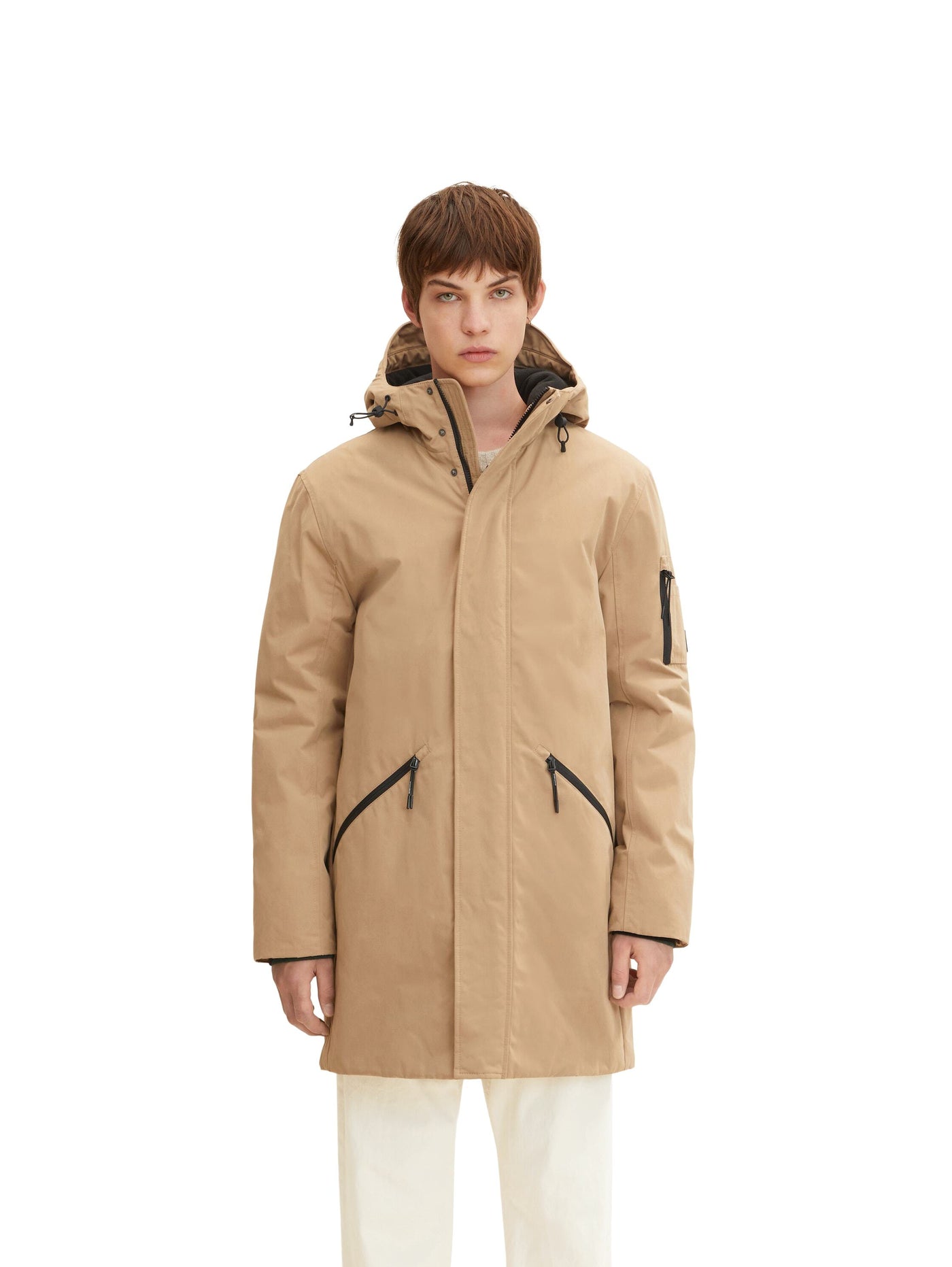 Tom Tailor Parka mit Reißverschluss, Knopfleiste und Kapuze