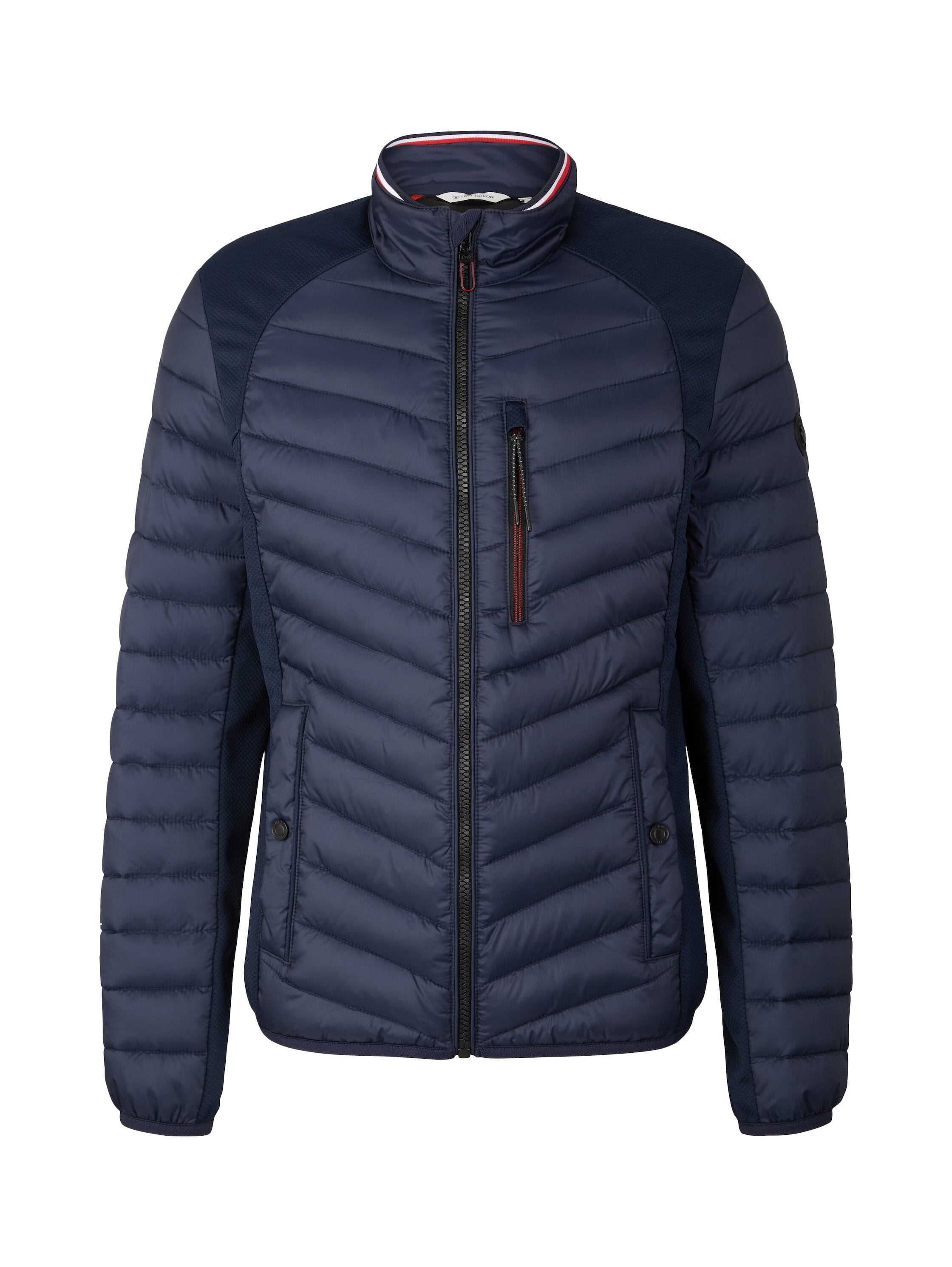 Tom Tailor Hybrid Steppjacke mit Stehkragen und Reißverschluss