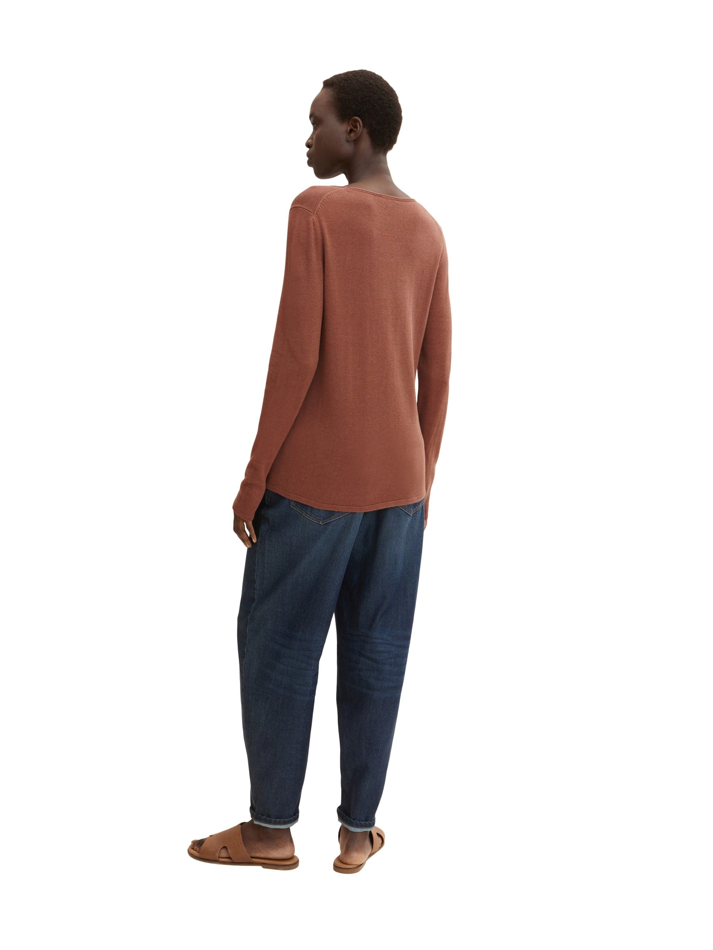 Tom Tailor Basic-Pullover mit V-Ausschnitt aus Baumwoll-Strick