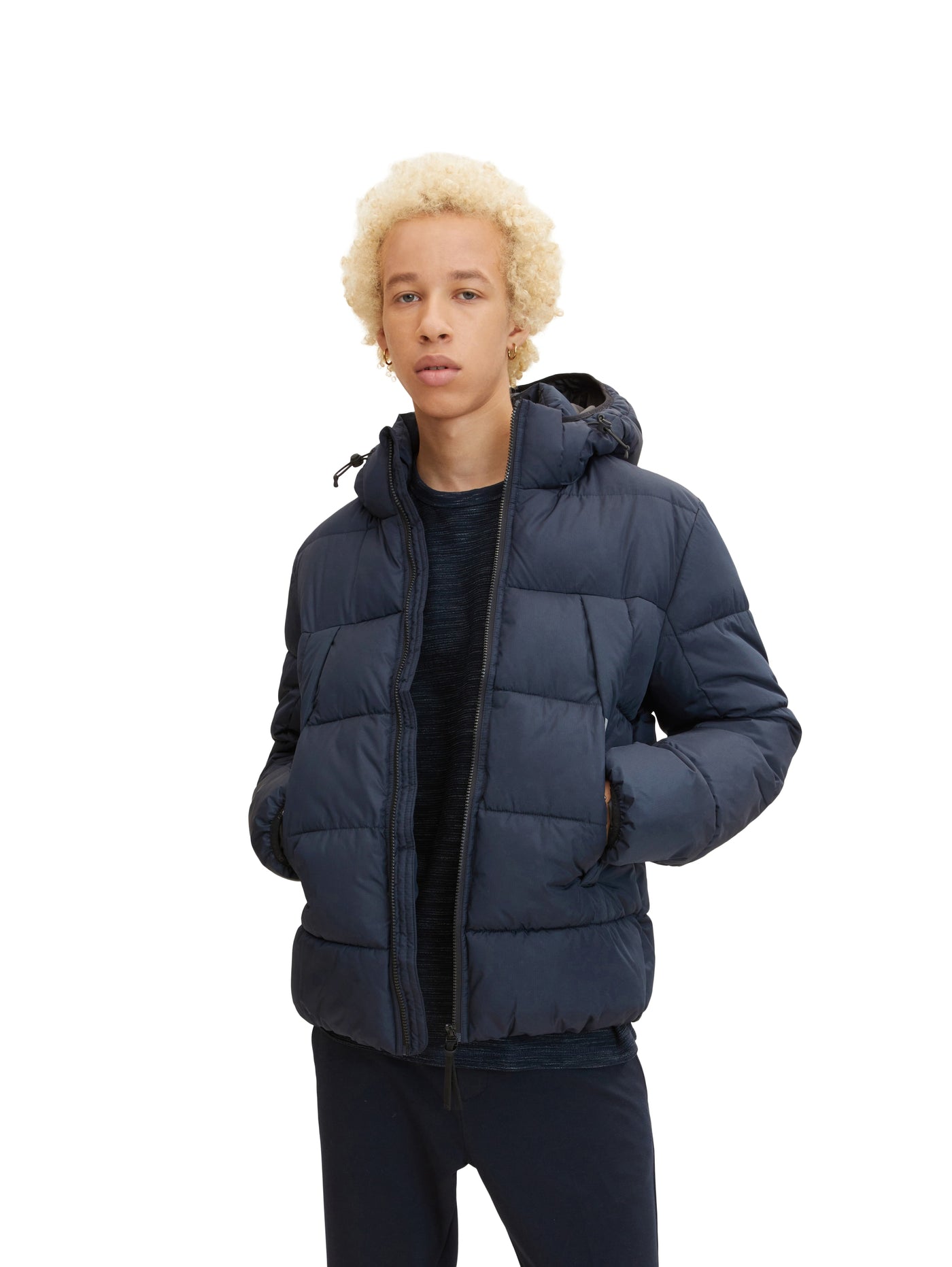 Tom Tailor Pufferjacke mit abnehmbarer Kapuze und Stehkragen