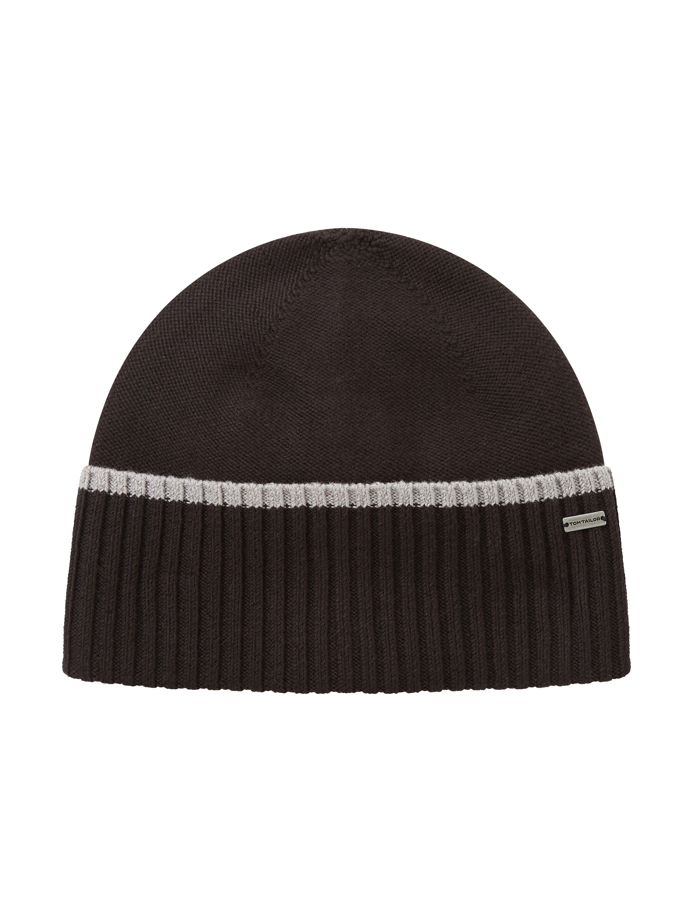 Tom Tailor Basic Strick-Beanie mit Logo Badge