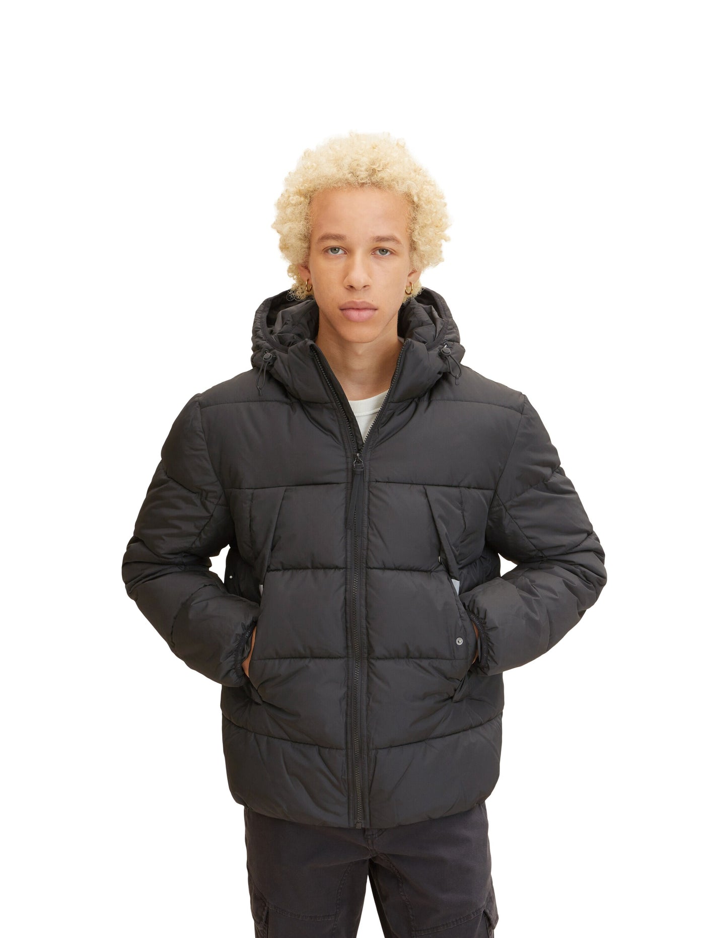 Tom Tailor Pufferjacke mit abnehmbarer Kapuze und Stehkragen