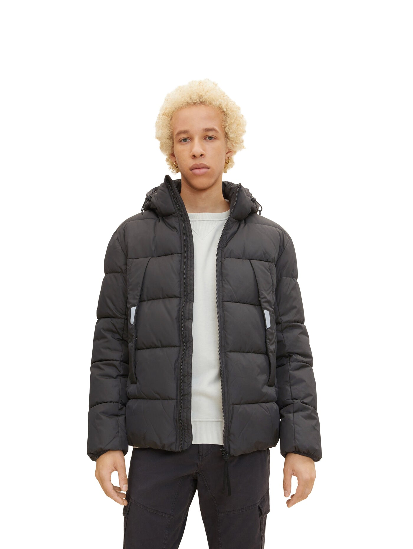 Tom Tailor Pufferjacke mit abnehmbarer Kapuze und Stehkragen