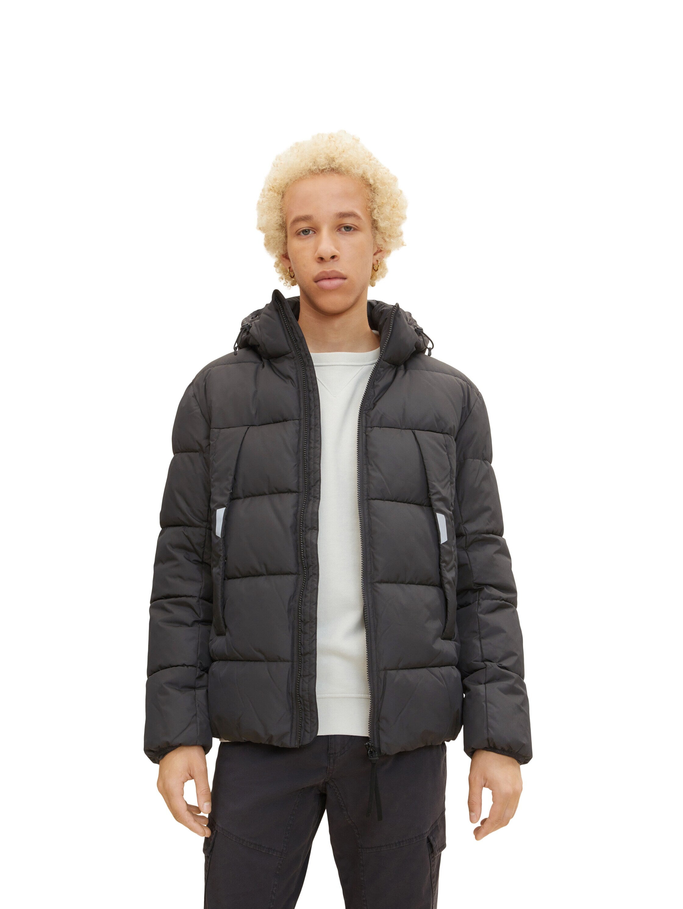 Tom Tailor Pufferjacke mit abnehmbarer Kapuze und Stehkragen