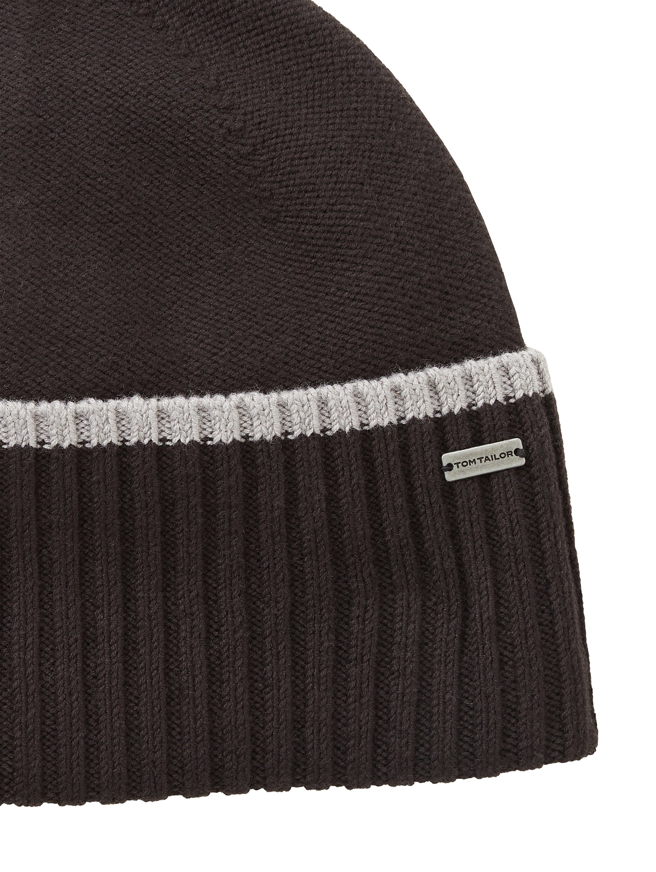 Tom Tailor Basic Strick-Beanie mit Logo Badge