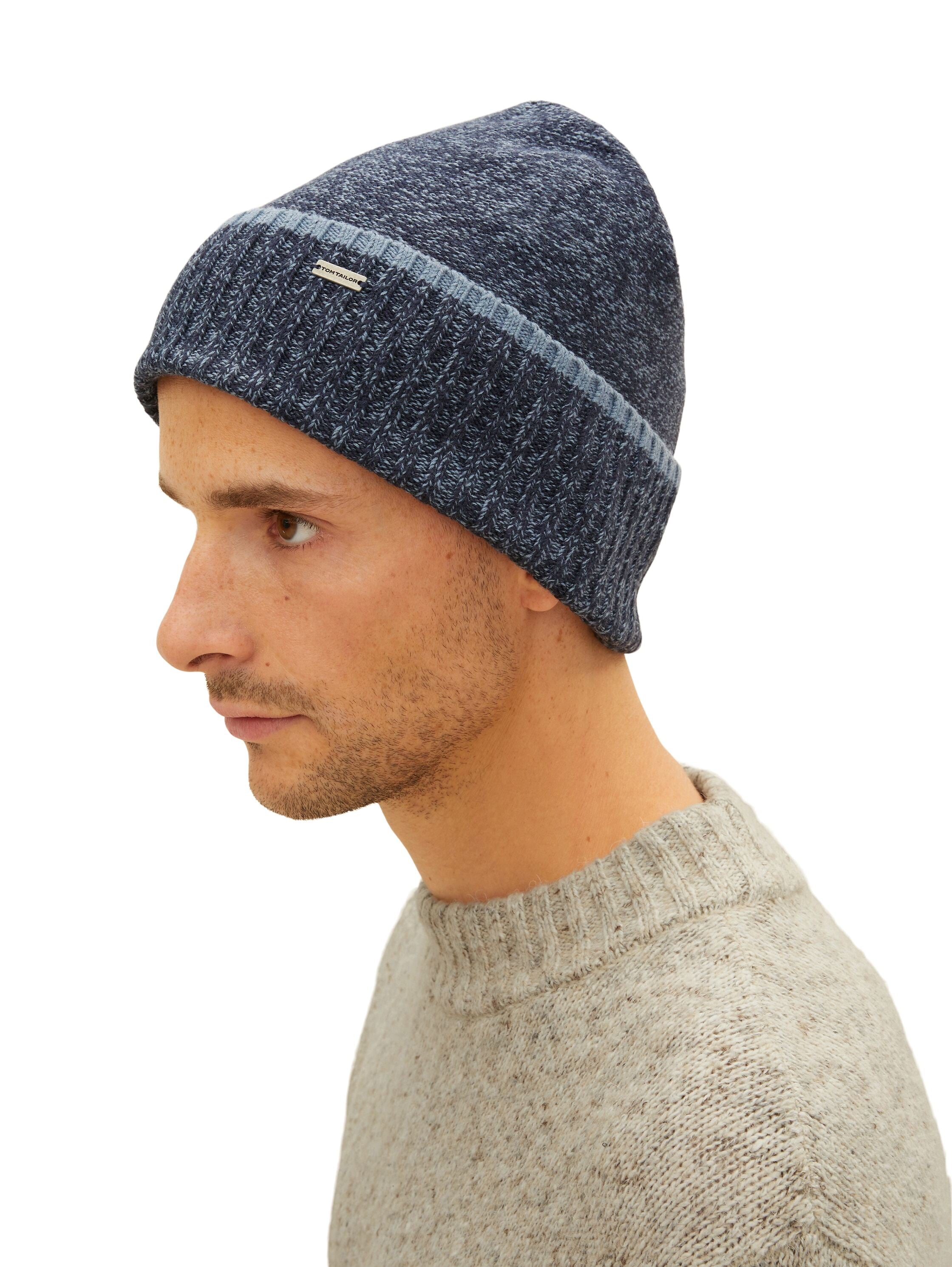 Tom Tailor Basic Strick-Beanie mit Logo Badge