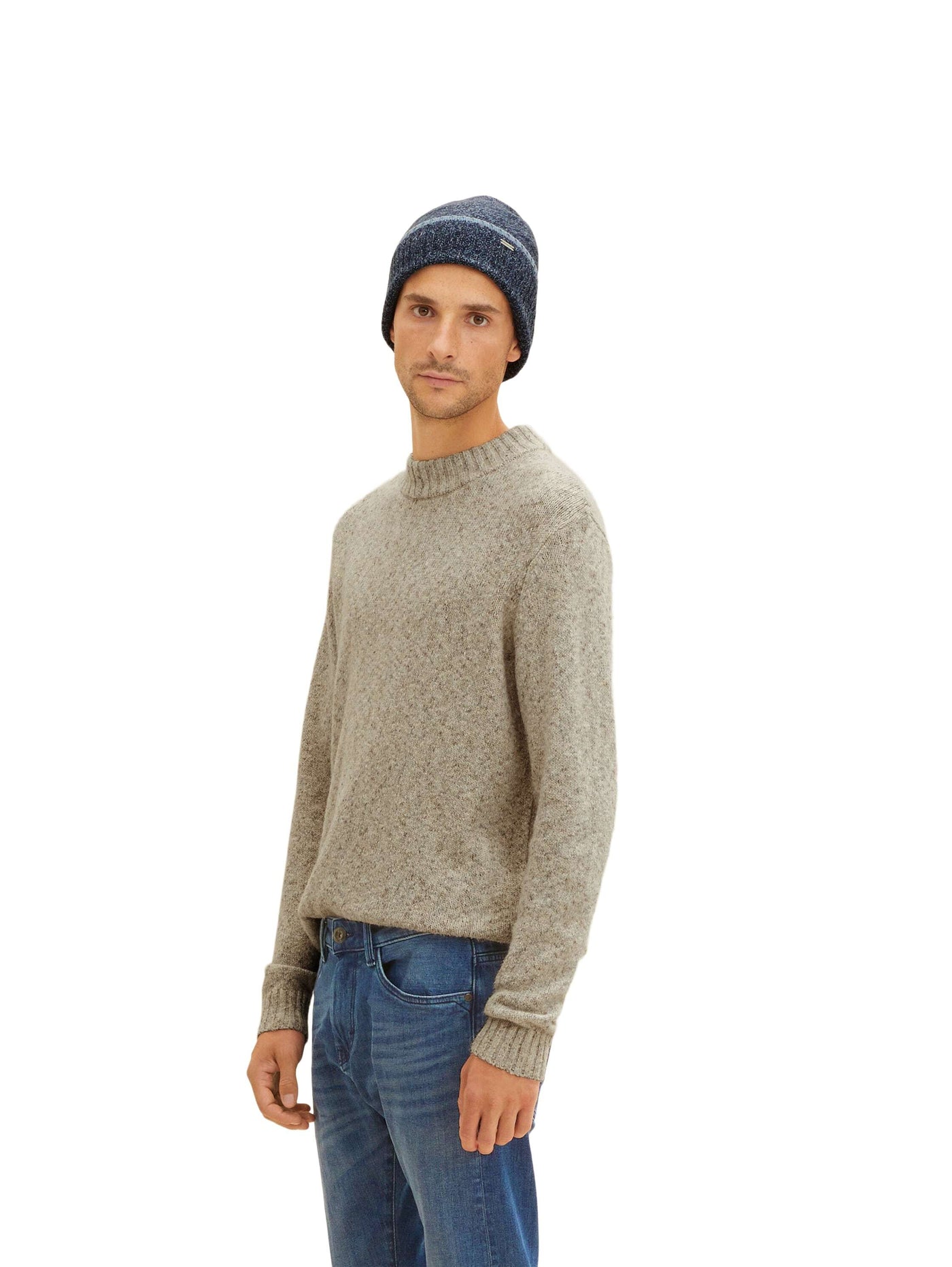 Tom Tailor Basic Strick-Beanie mit Logo Badge