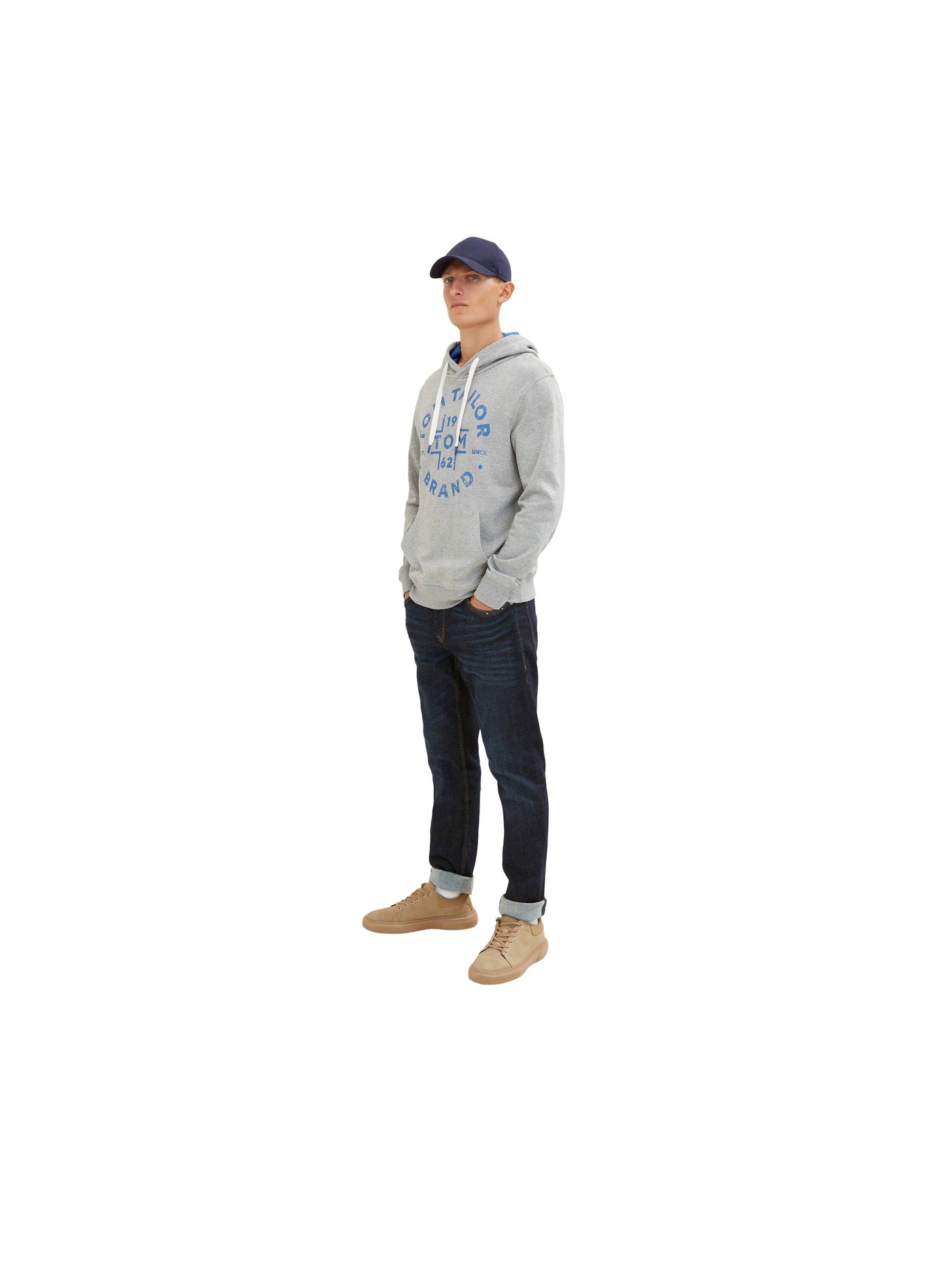 Tom Tailor Hoodie mit Kängurutasche und Logoprint