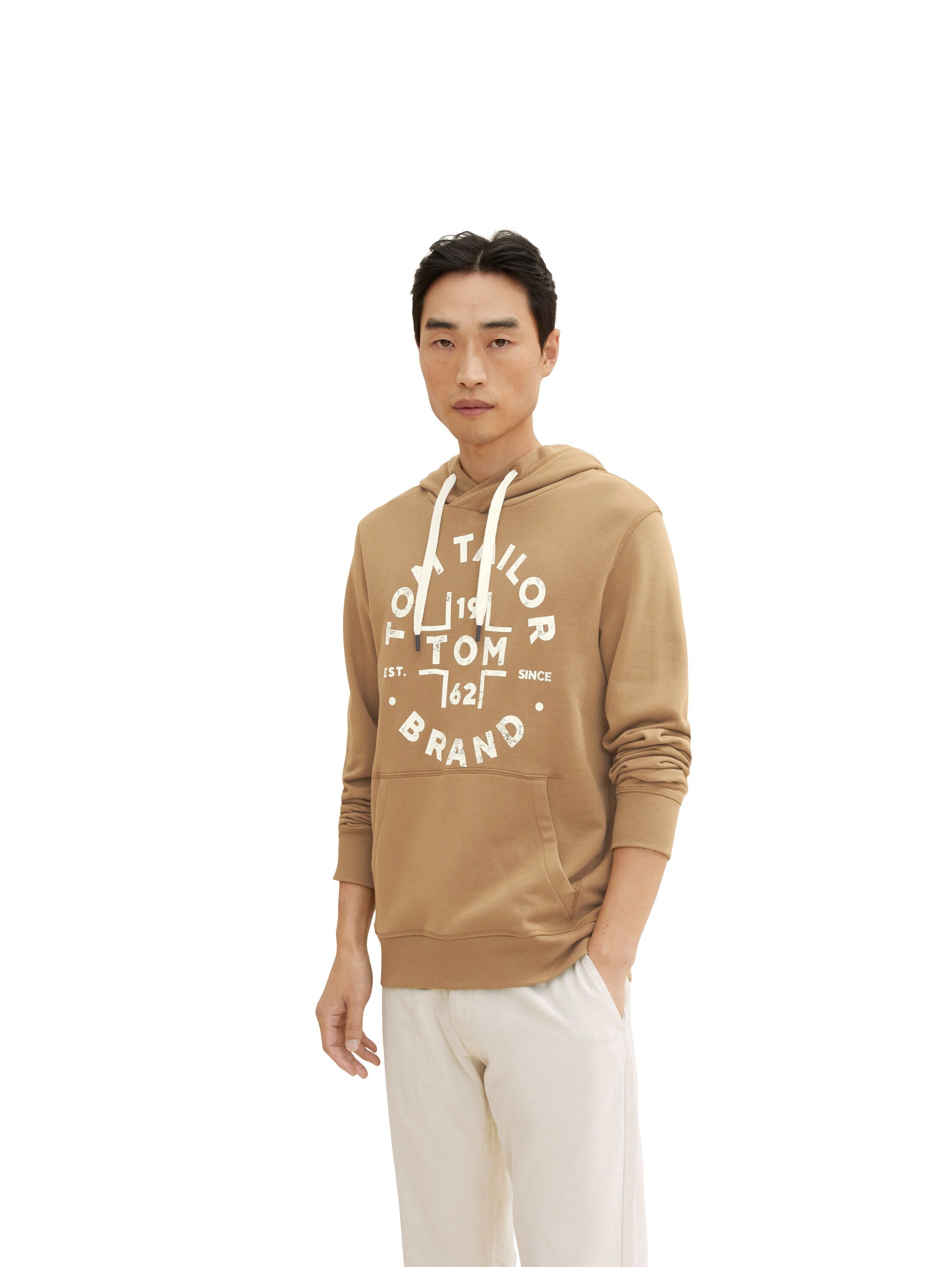 Tom Tailor Hoodie mit Kängurutasche und Logoprint