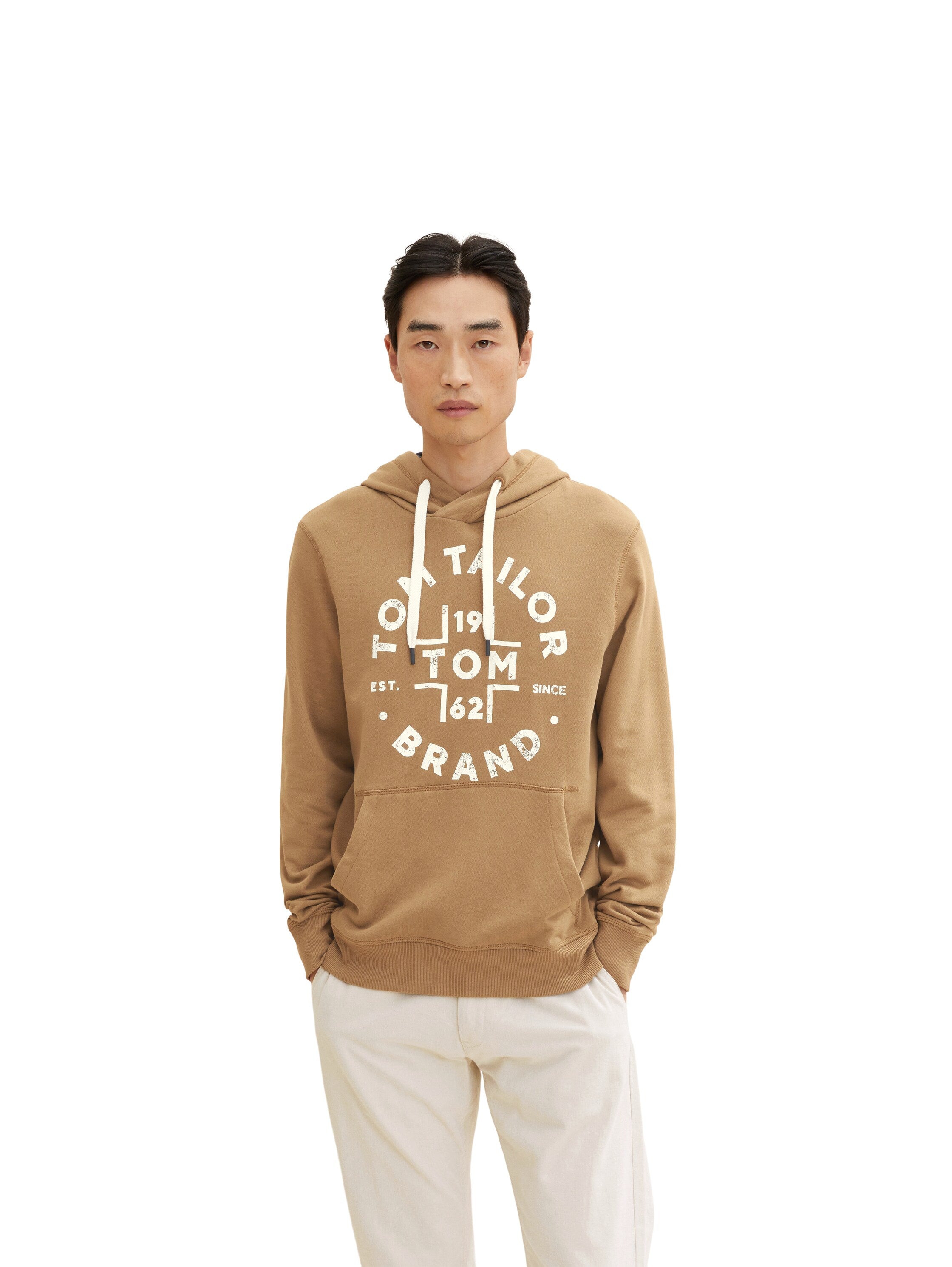 Tom Tailor Hoodie mit Kängurutasche und Logoprint