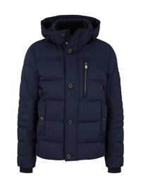 Tom Tailor Pufferjacke mit Kapuze, Reißverschluss und Knopfleiste