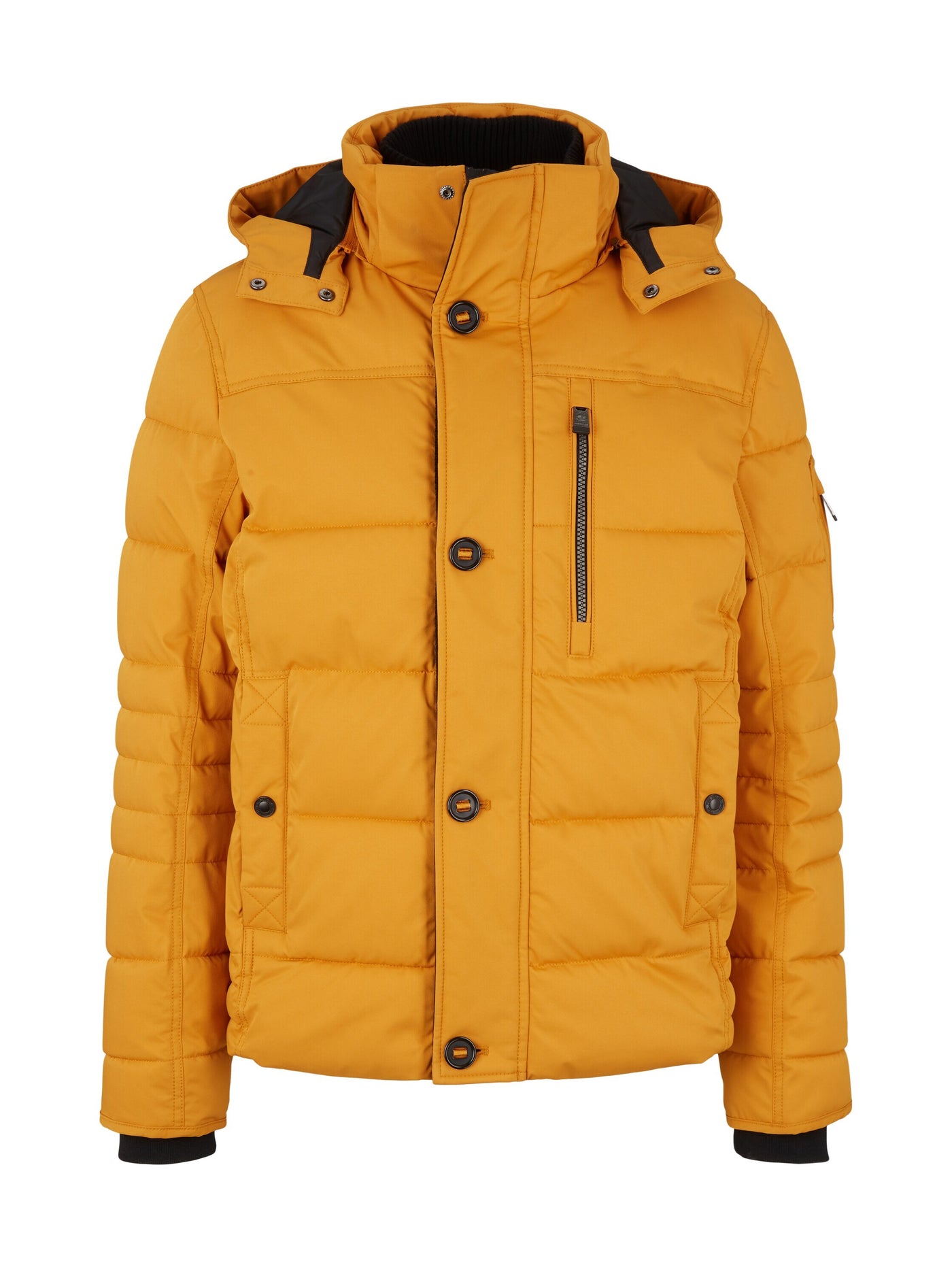 Tom Tailor Pufferjacke mit Kapuze, Reißverschluss und Knopfleiste