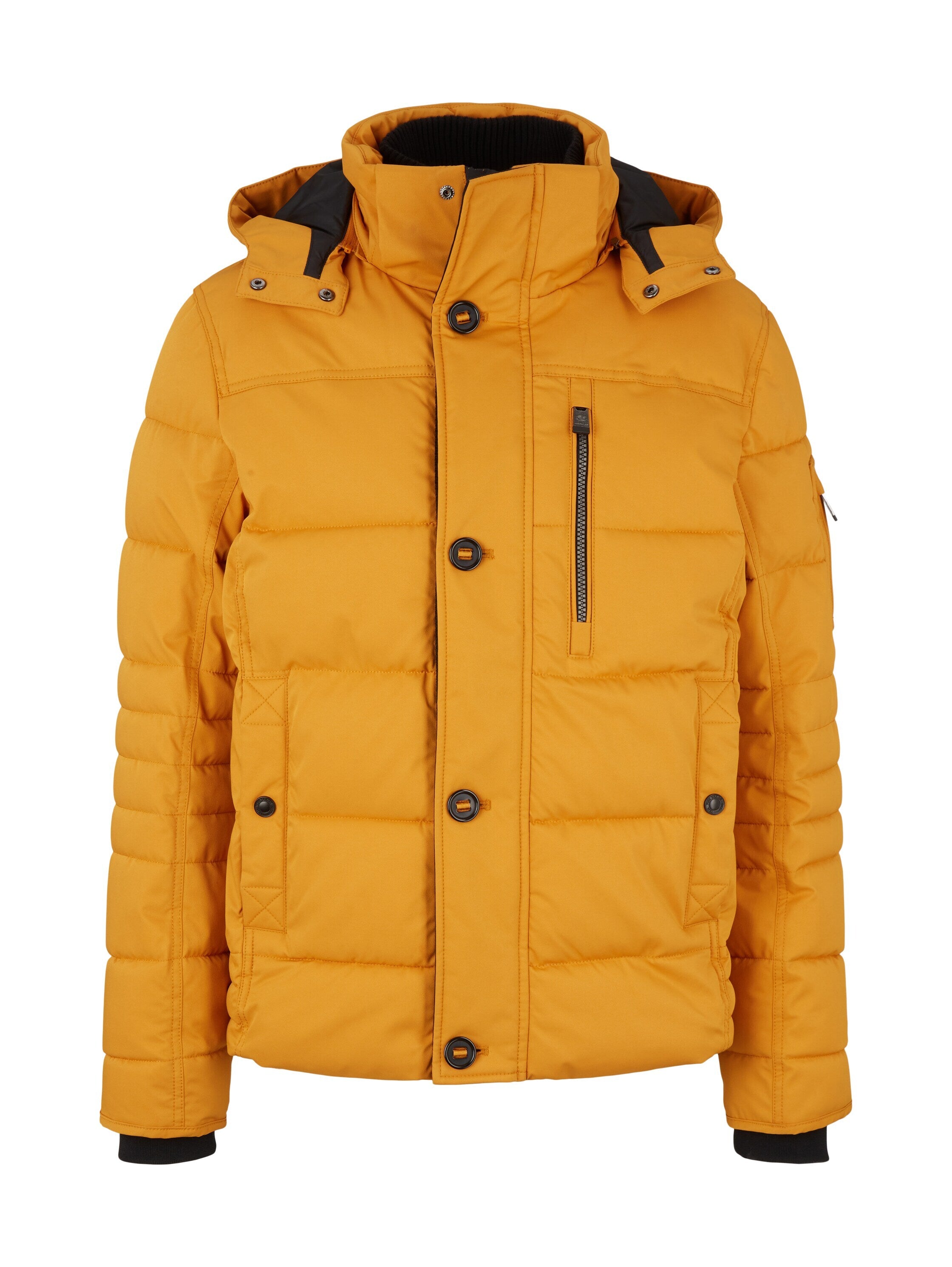 Tom Tailor Pufferjacke mit Kapuze, Reißverschluss und Knopfleiste