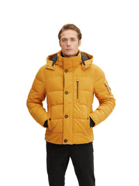 Tom Tailor Pufferjacke mit Kapuze, Reißverschluss und Knopfleiste