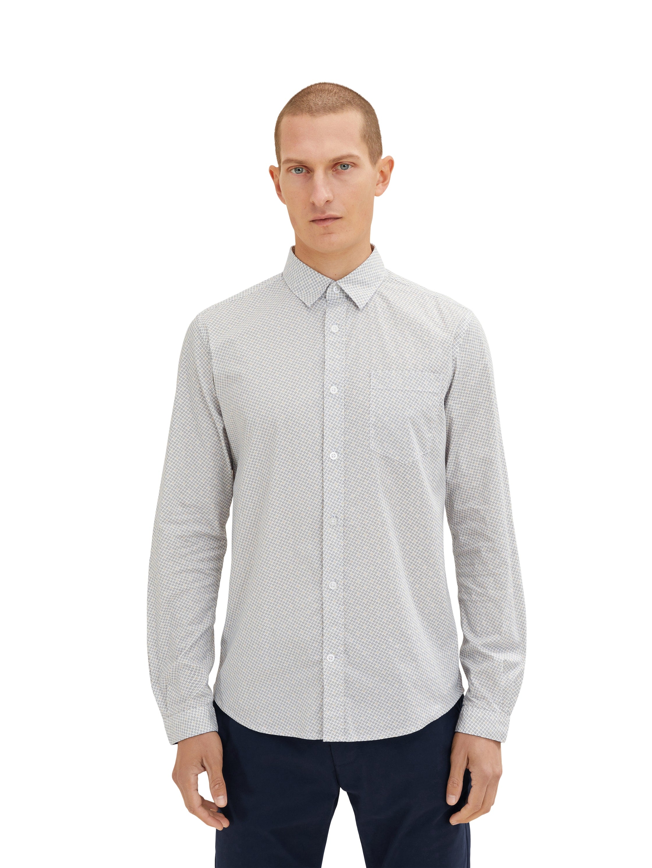 Tom Tailor Hemd mit Allover-Print Langarmhemd