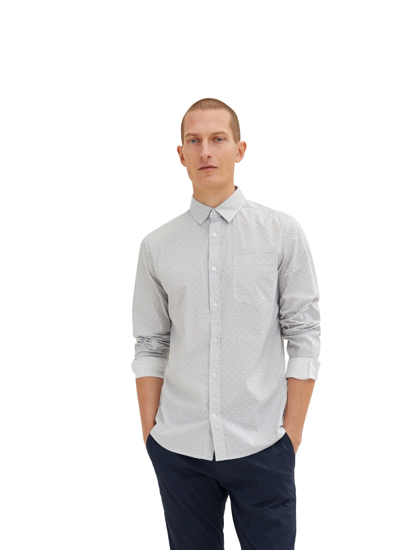 Tom Tailor Hemd mit Allover-Print Langarmhemd