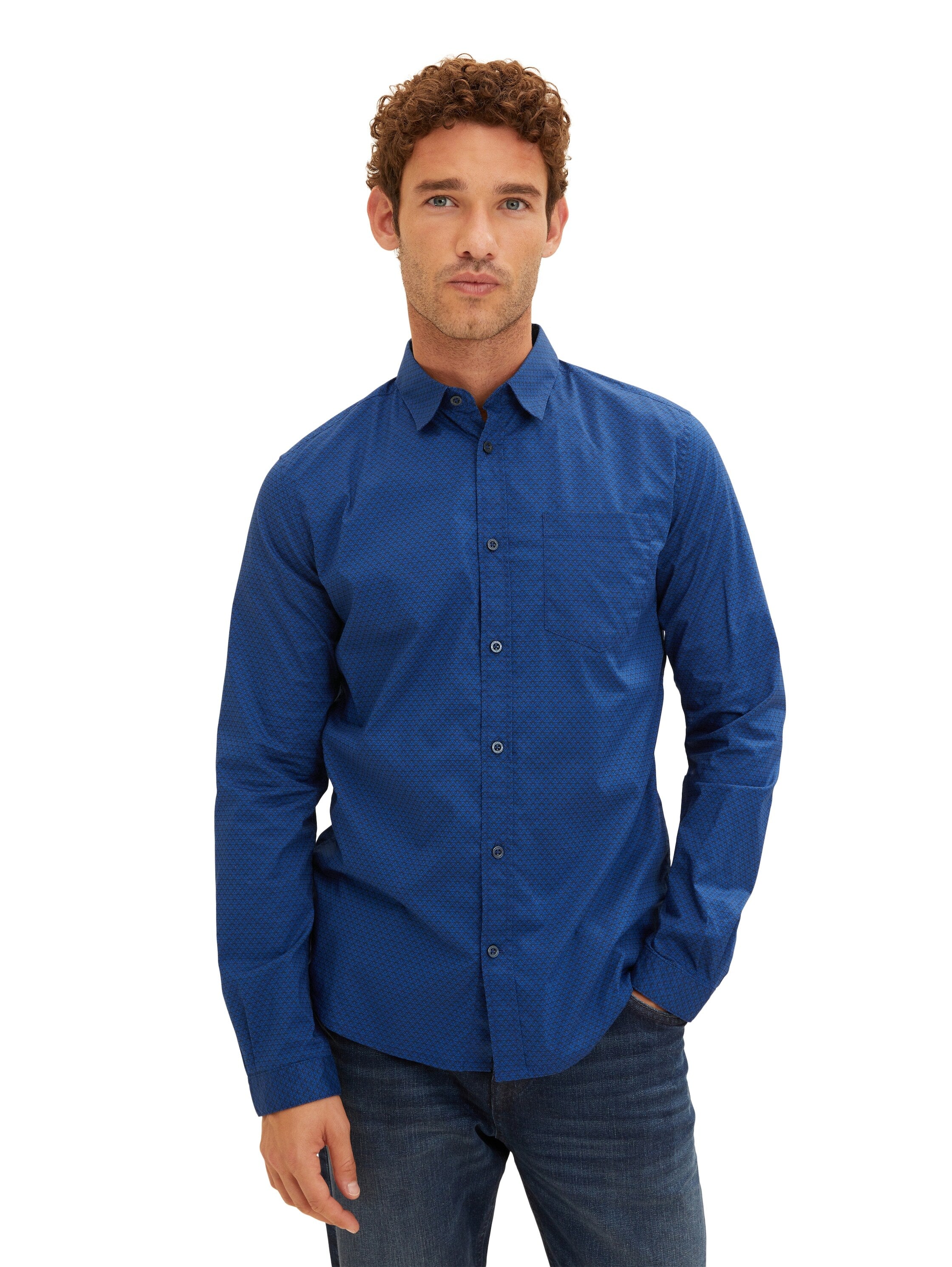 Tom Tailor Hemd mit Allover-Print Langarmhemd
