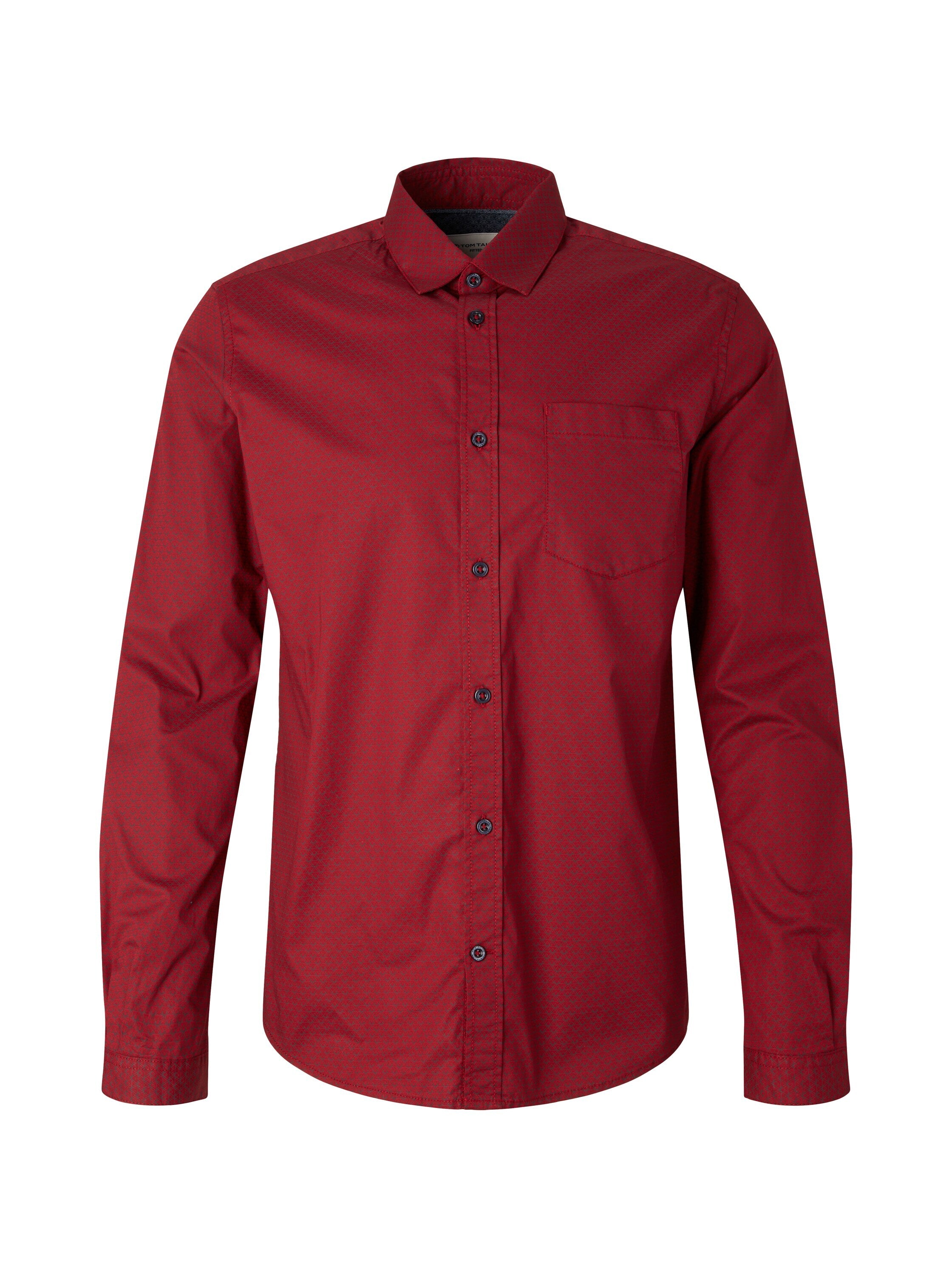Tom Tailor Hemd mit Allover-Print Langarmhemd