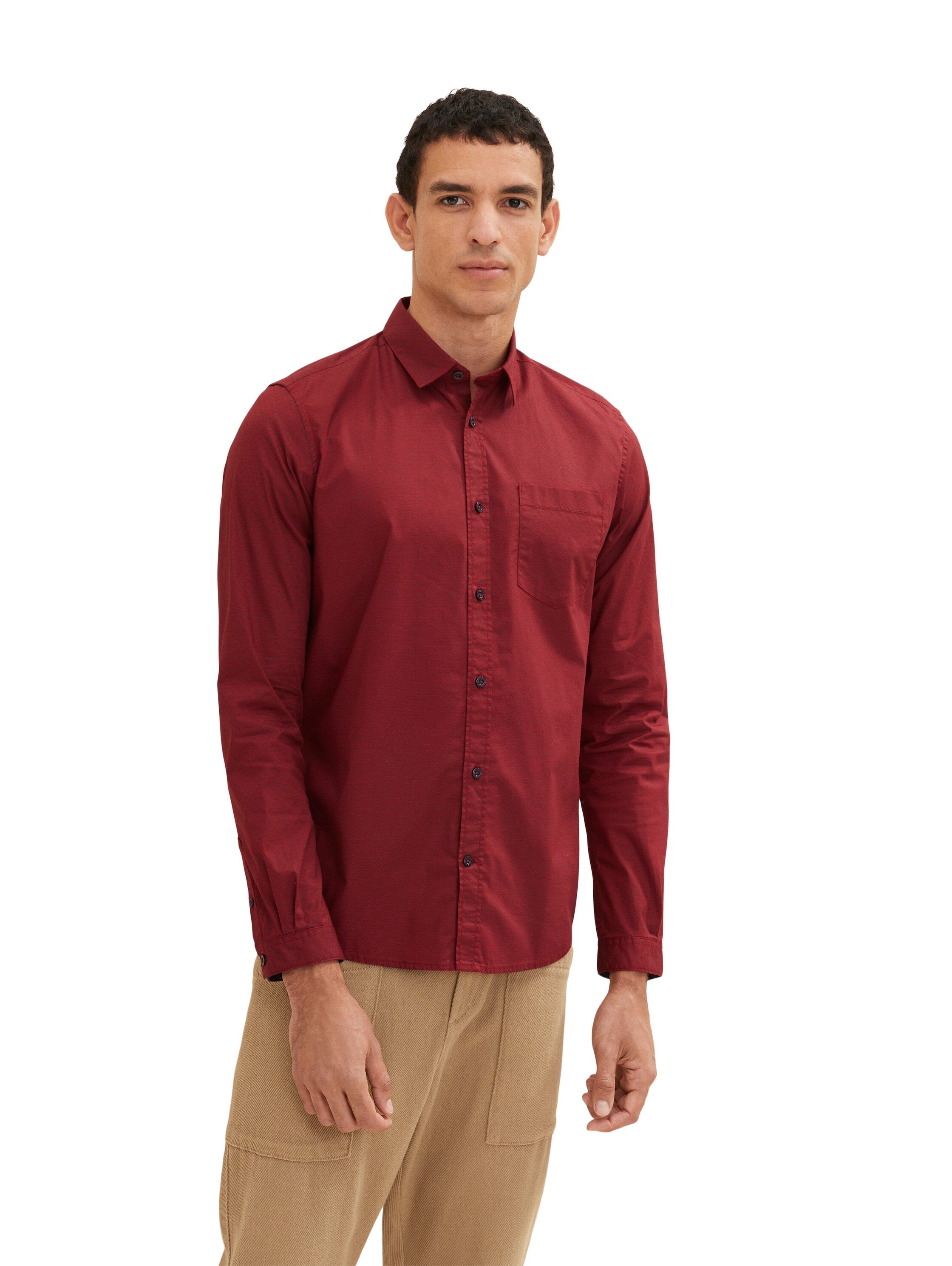 Tom Tailor Hemd mit Allover-Print Langarmhemd