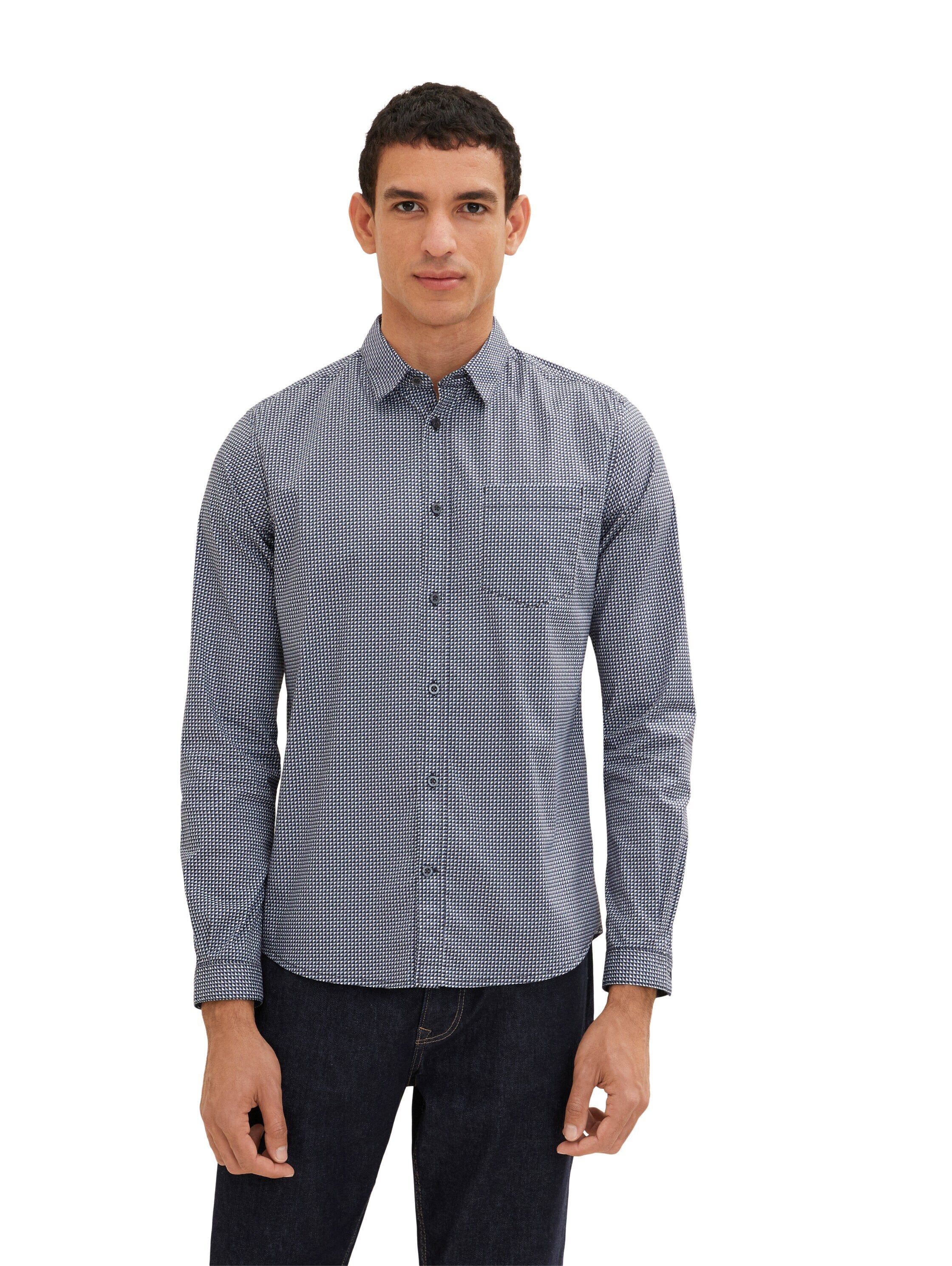 Tom Tailor Hemd mit Allover-Print Langarmhemd