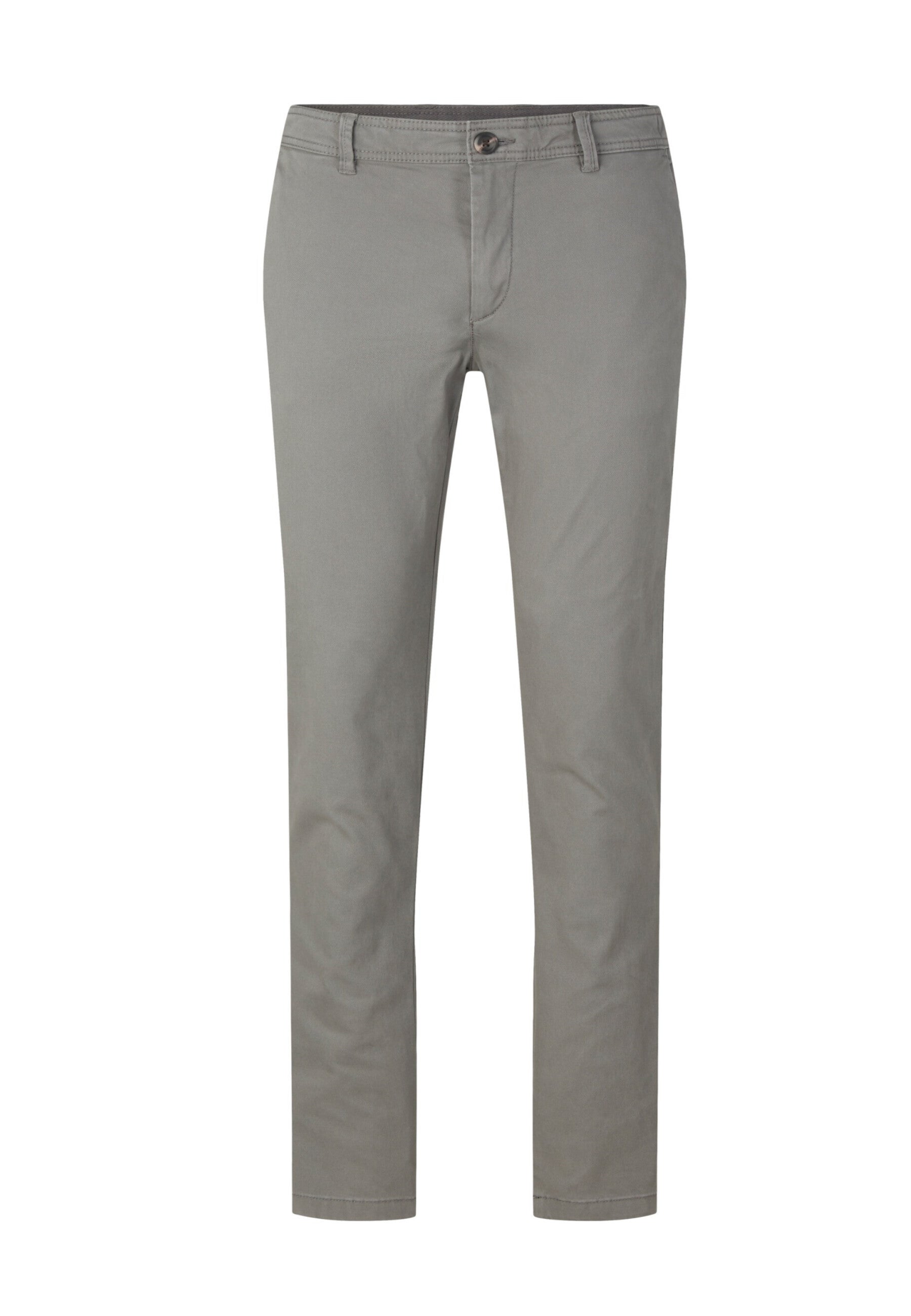 Tom Tailor Unifarbene Slim Fit Chinohose Travis mit seitlichen Eingrifftaschen, Gürtelschlaufen und Paspeltaschen