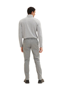 Tom Tailor Unifarbene Slim Fit Chinohose Travis mit seitlichen Eingrifftaschen, Gürtelschlaufen und Paspeltaschen