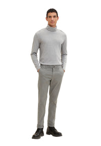 Tom Tailor Unifarbene Slim Fit Chinohose Travis mit seitlichen Eingrifftaschen, Gürtelschlaufen und Paspeltaschen
