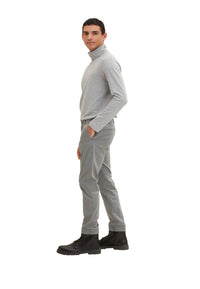 Tom Tailor Unifarbene Slim Fit Chinohose Travis mit seitlichen Eingrifftaschen, Gürtelschlaufen und Paspeltaschen