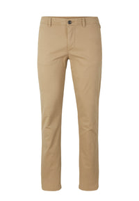 Tom Tailor Unifarbene Slim Fit Chinohose Travis mit seitlichen Eingrifftaschen, Gürtelschlaufen und Paspeltaschen
