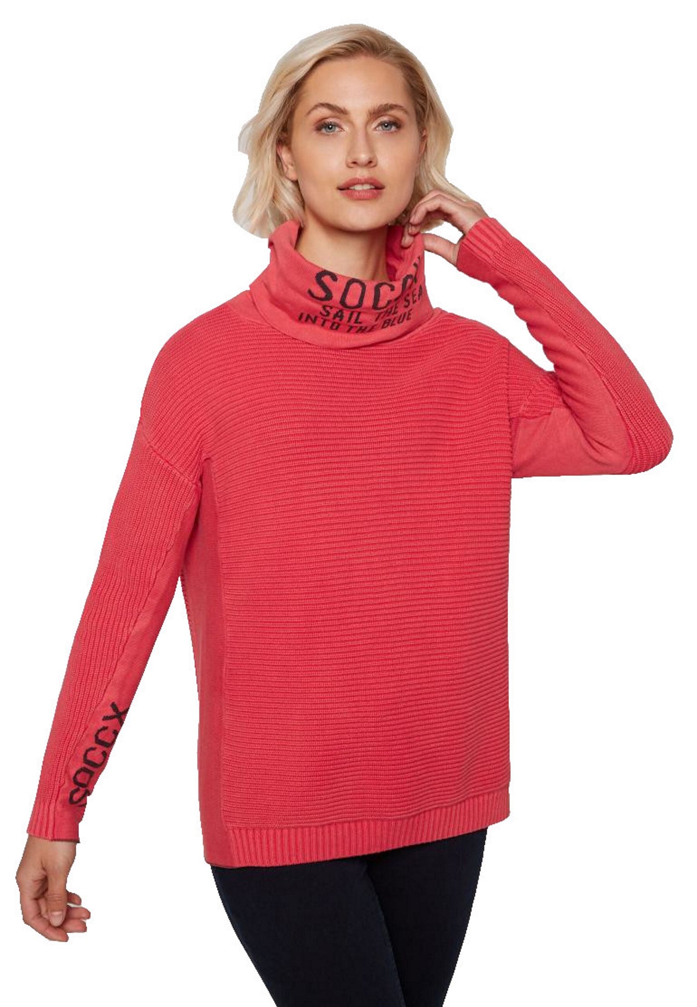 Soccx Into The Blue Langarmshirt mit Rollkragen