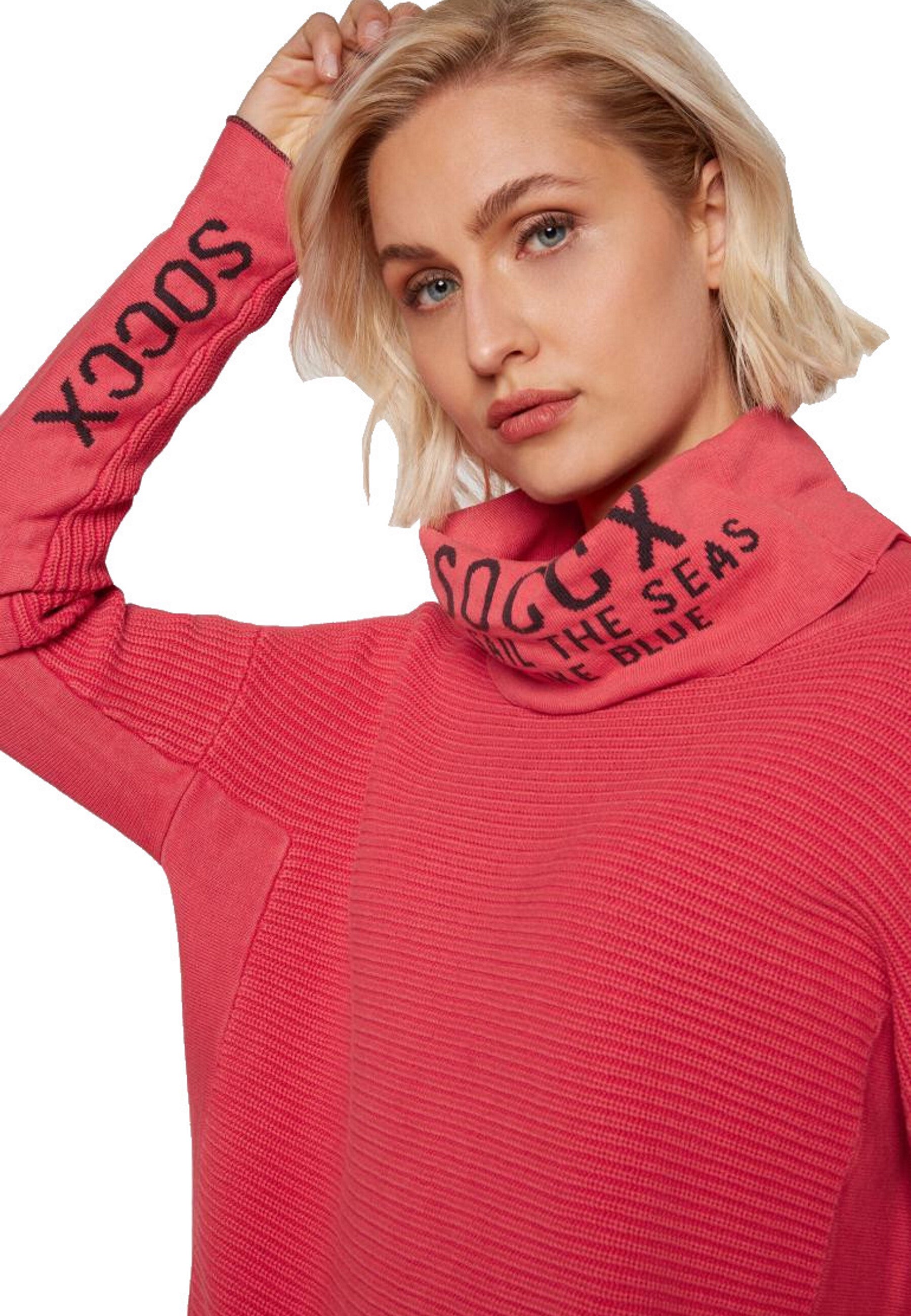 Soccx Into The Blue Langarmshirt mit Rollkragen