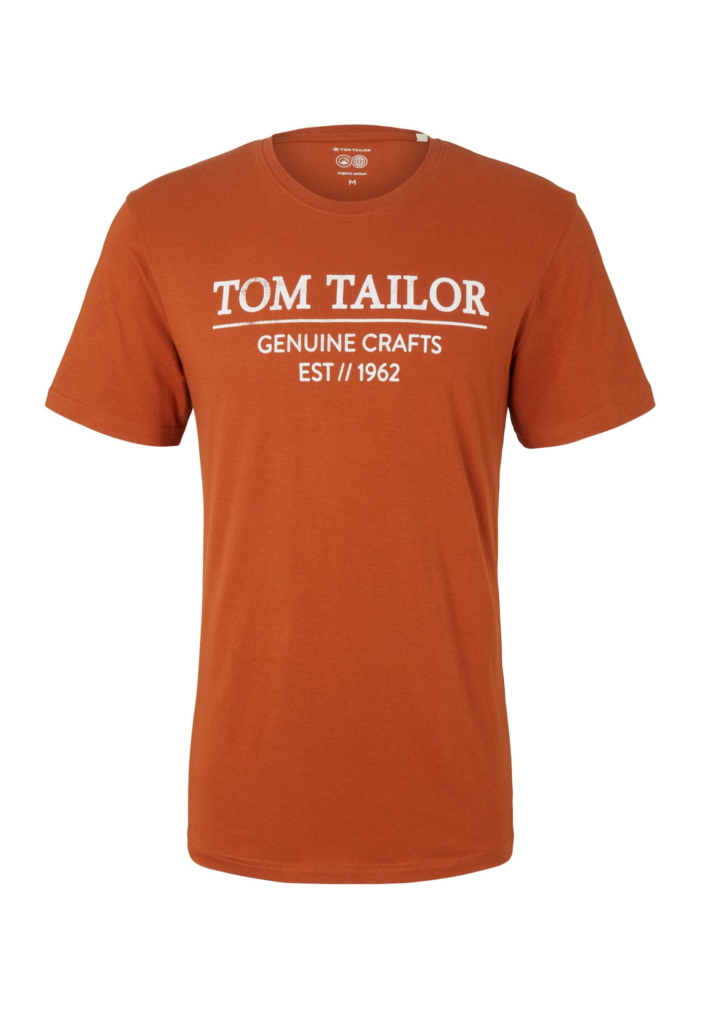 Tom Tailor Unifarbenes Kurzarm T-Shirt mit Rundhalsausschnitt und Label-Print