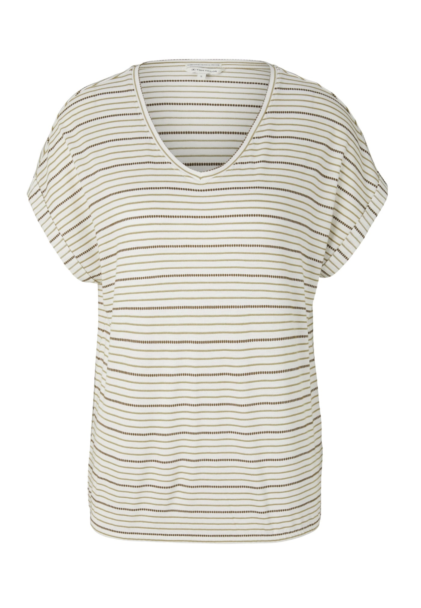 Tom Tailor Strukturiertes T-Shirt mit V-Ausschnitt