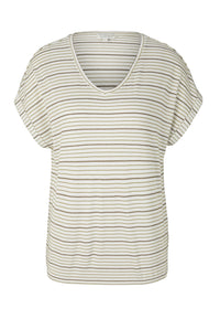 Tom Tailor Strukturiertes T-Shirt mit V-Ausschnitt