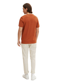 Tom Tailor Unifarbenes Kurzarm T-Shirt mit Rundhalsausschnitt und Label-Print