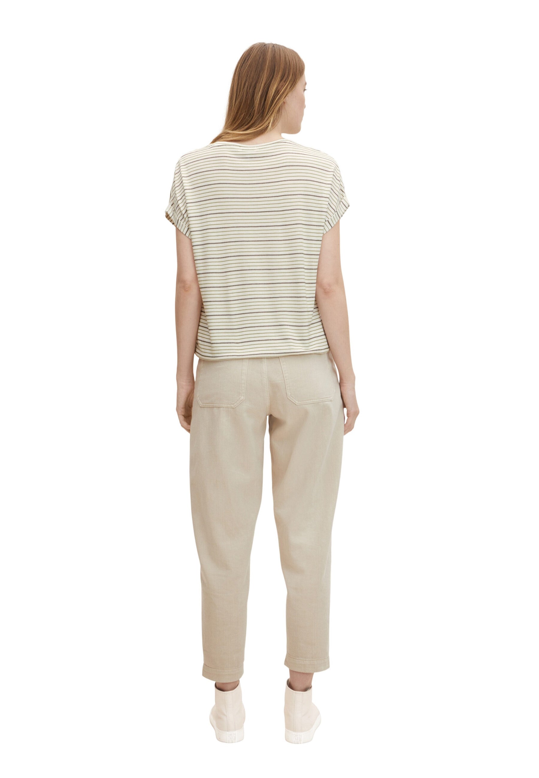 Tom Tailor Strukturiertes T-Shirt mit V-Ausschnitt