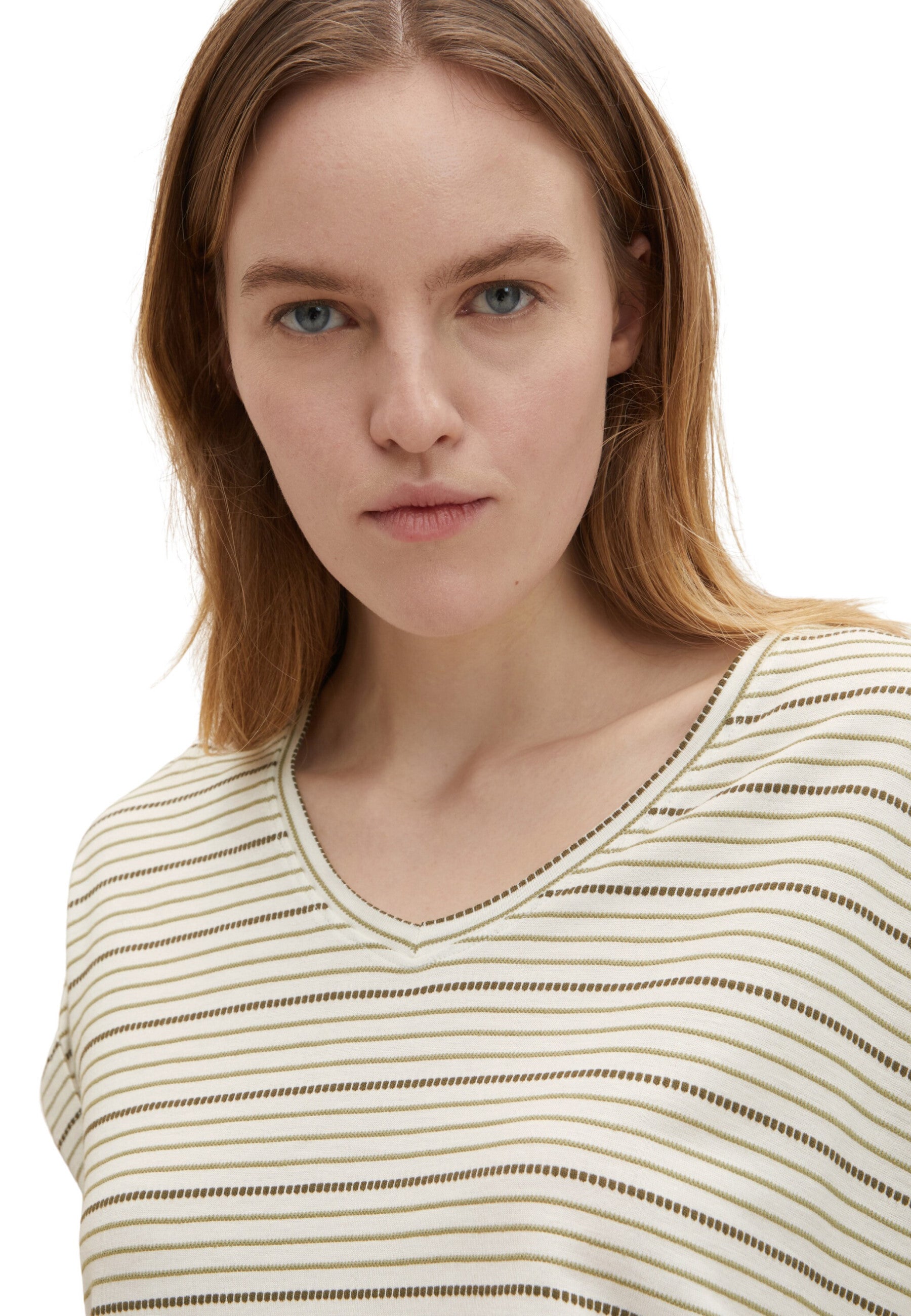 Tom Tailor Strukturiertes T-Shirt mit V-Ausschnitt