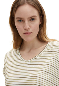 Tom Tailor Strukturiertes T-Shirt mit V-Ausschnitt