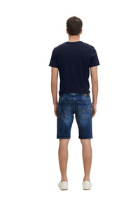 Tom Tailor Jeansshorts aus Sweat mit farblich abgesetztem Kordelzug