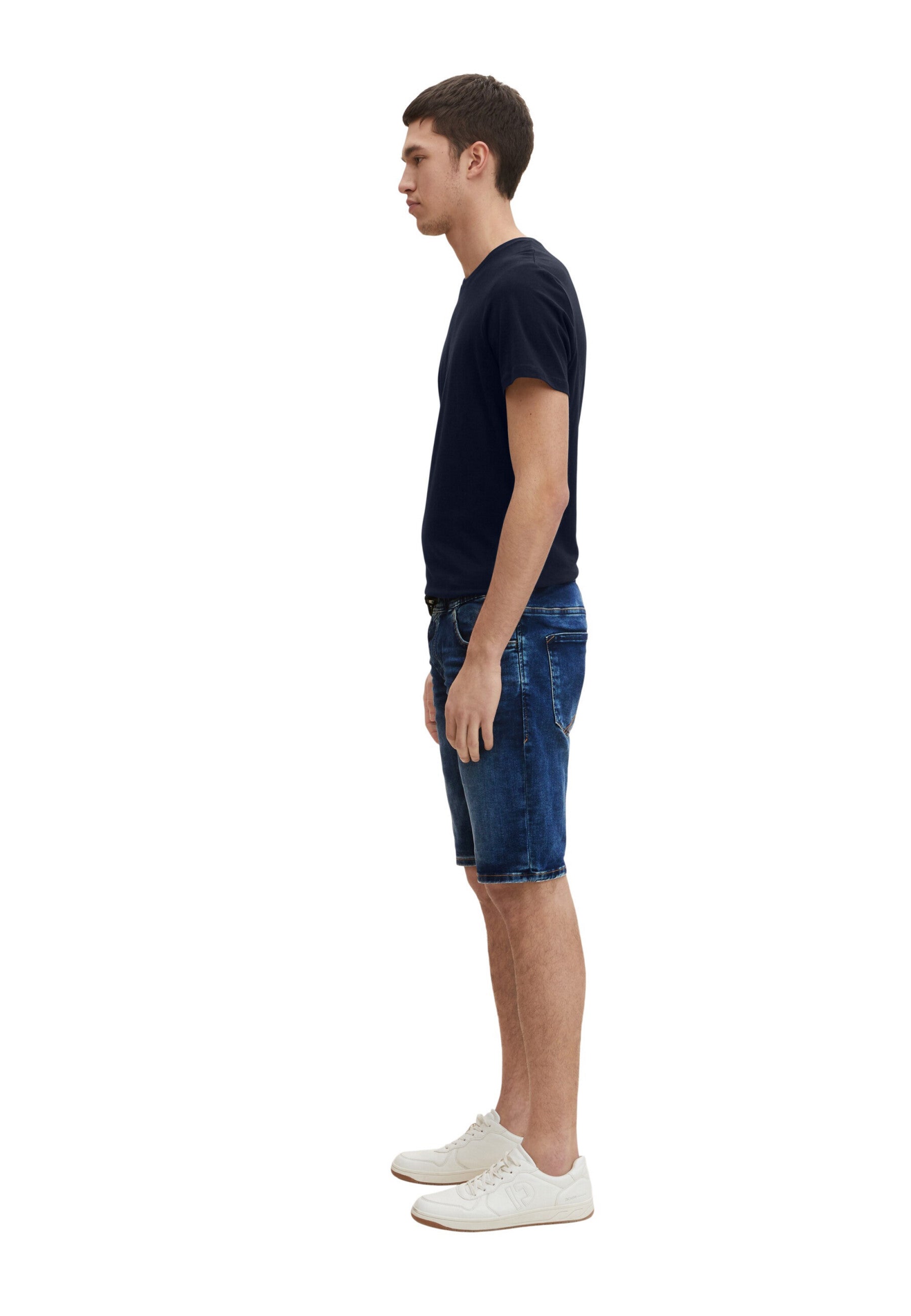 Tom Tailor Jeansshorts aus Sweat mit farblich abgesetztem Kordelzug